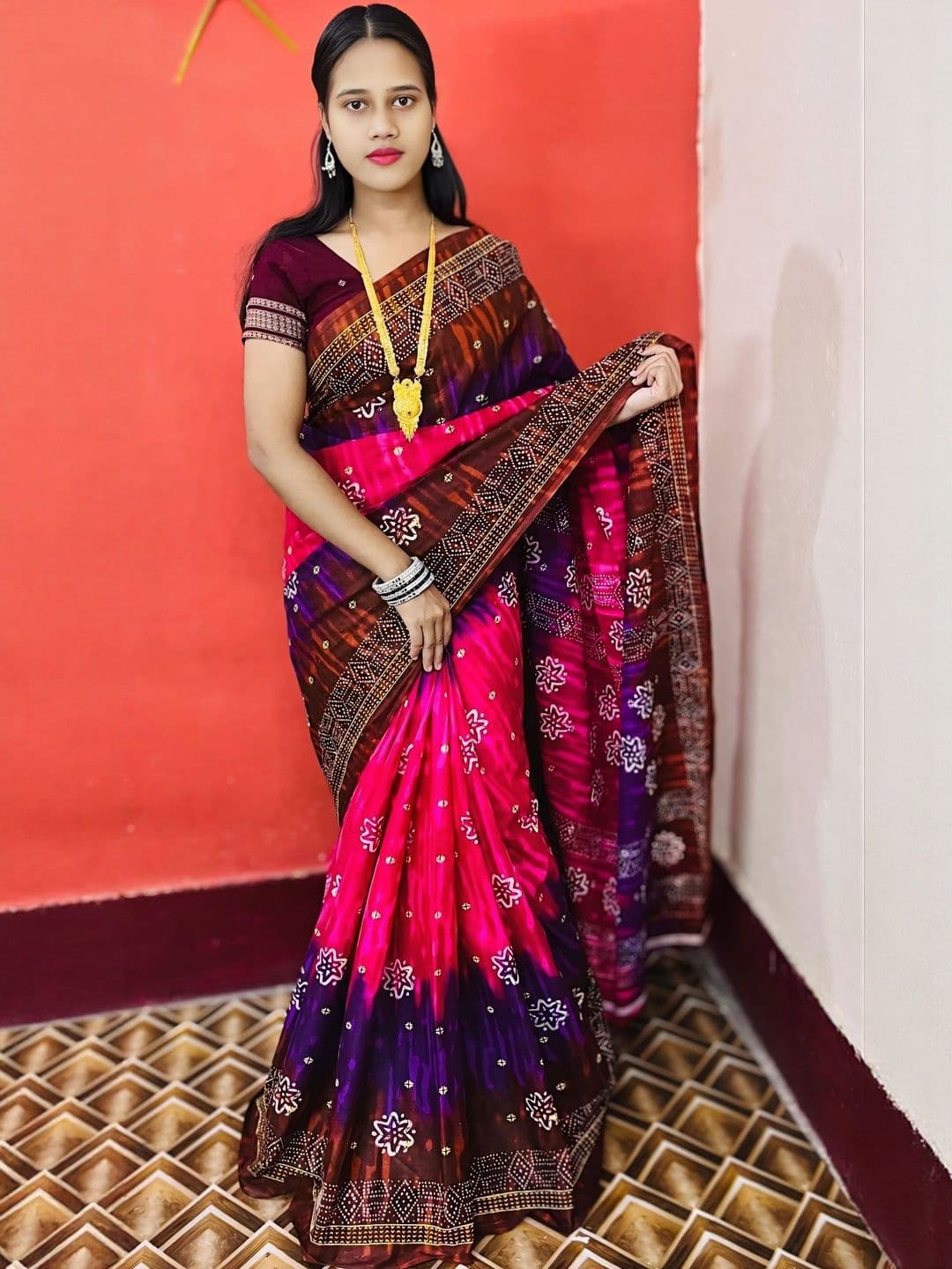 ARTFUL THREADS Pure Cotton Sambalpuri Printed Saree - view 1