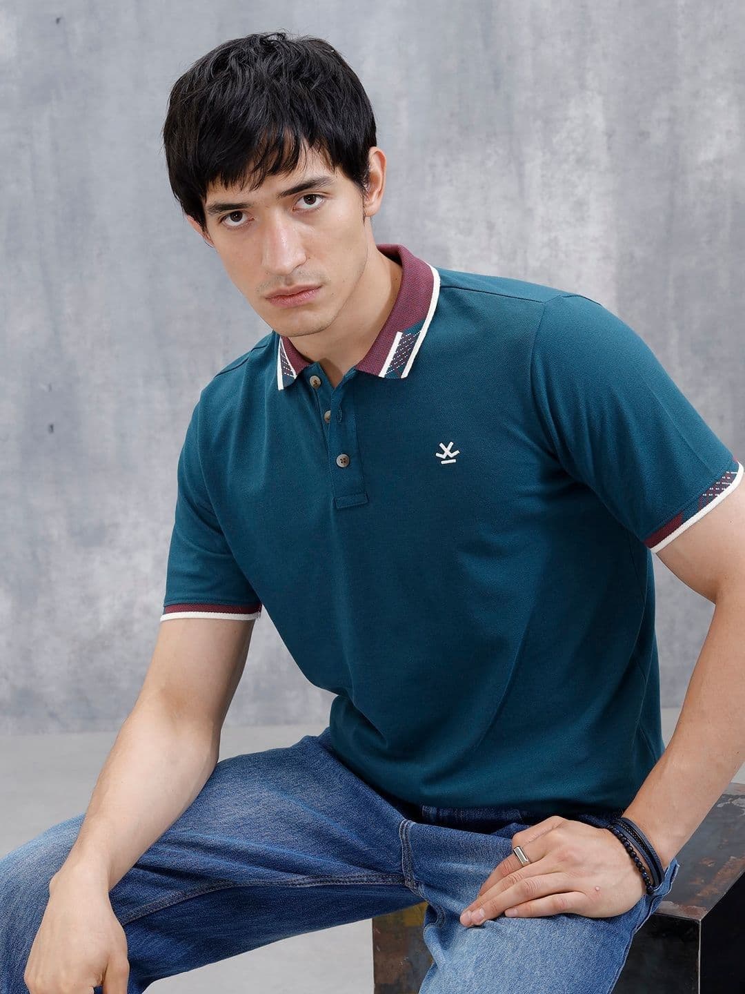 WROGN Polo Collar Slim Fit Cotton T-Shirt - view 1