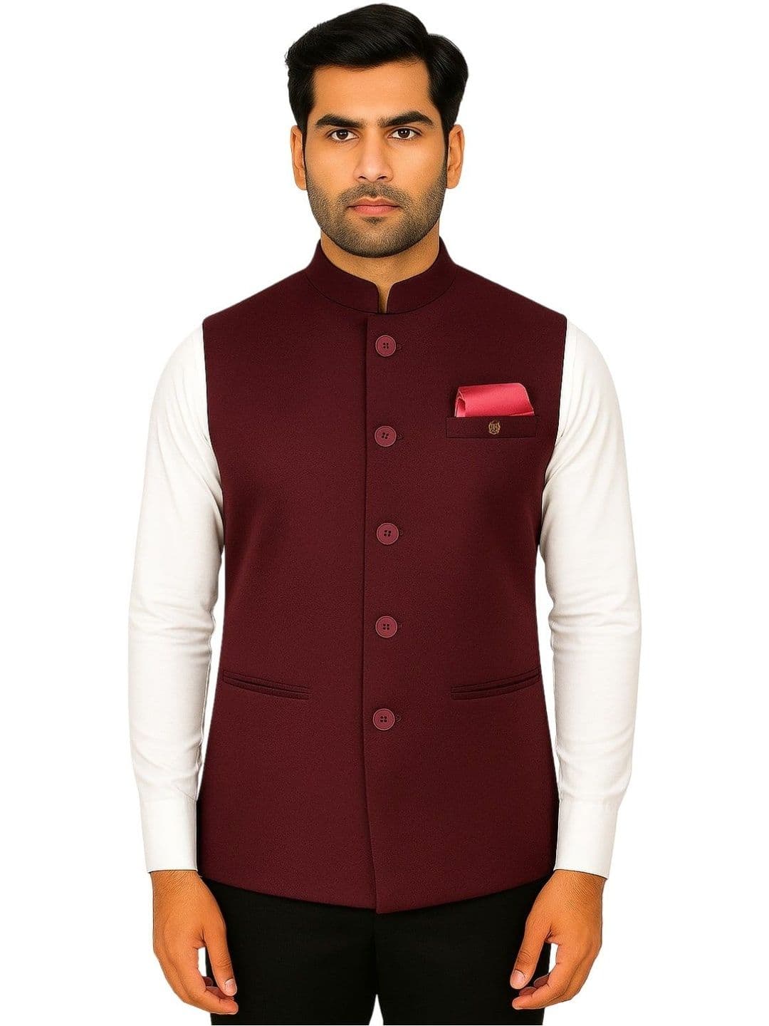 RISANI Men Nehru Jackets With Pocket Square - view 1