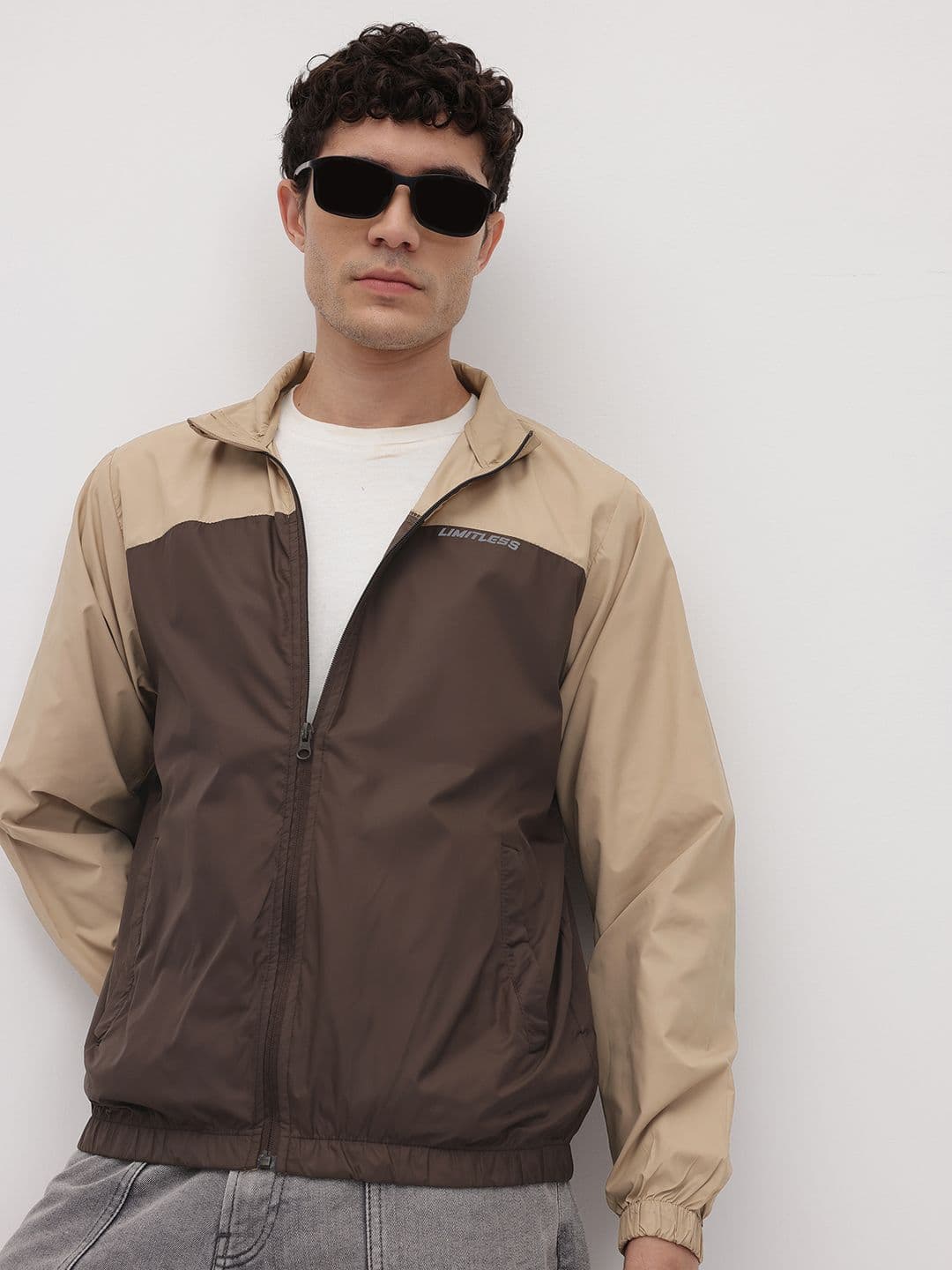 The Roadster Life Co. Colourblocked Mock Collar Bomber Jacket - view 1