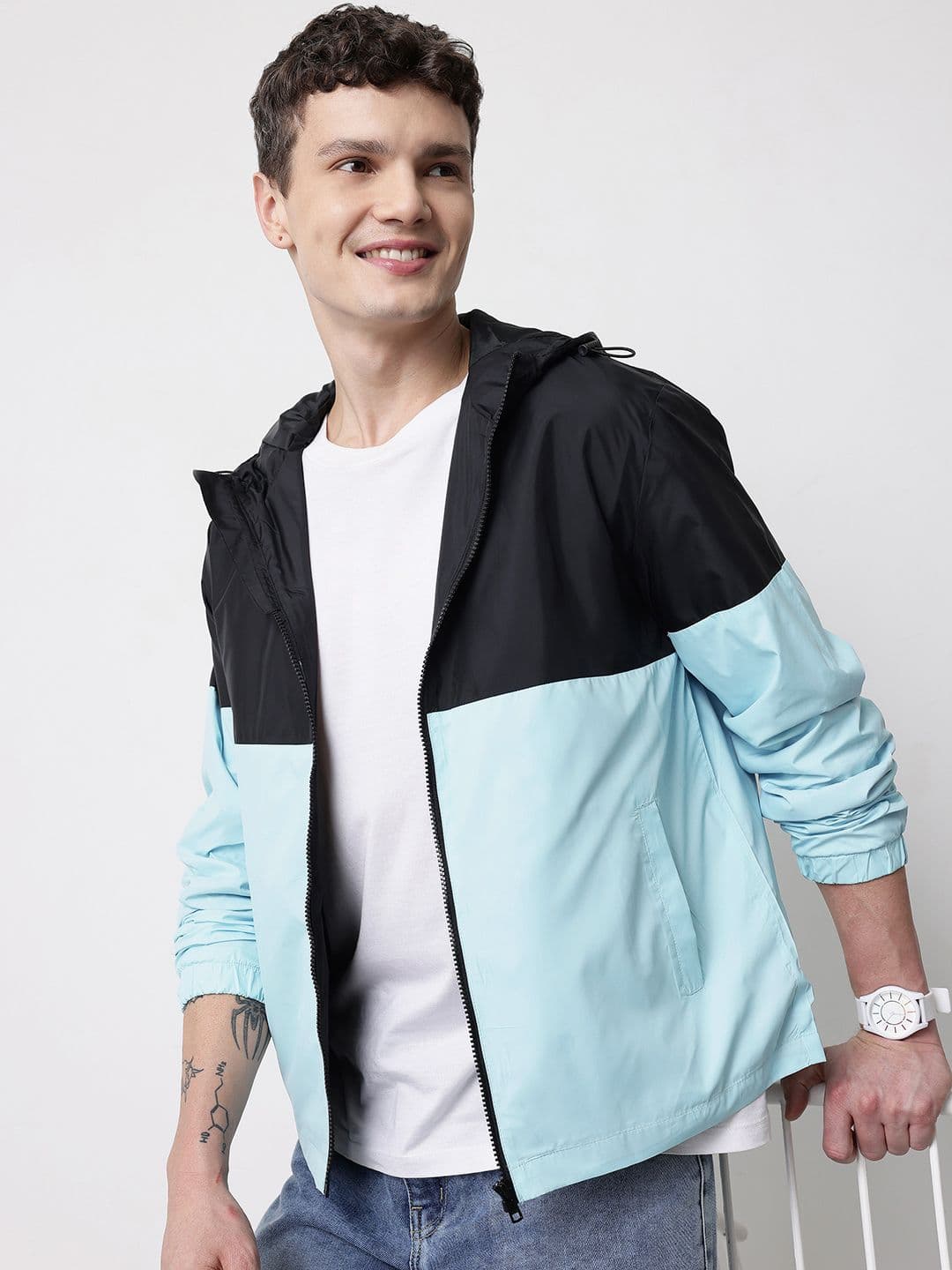 Mast & Harbour Hooded Colorblocked Tailored Jacket with Toggle - view 1