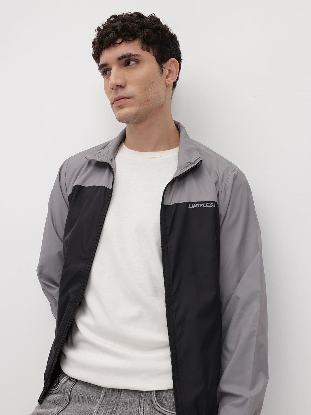 The Roadster Life Co. Colourblocked Mock Collar Bomber Jacket - view 1