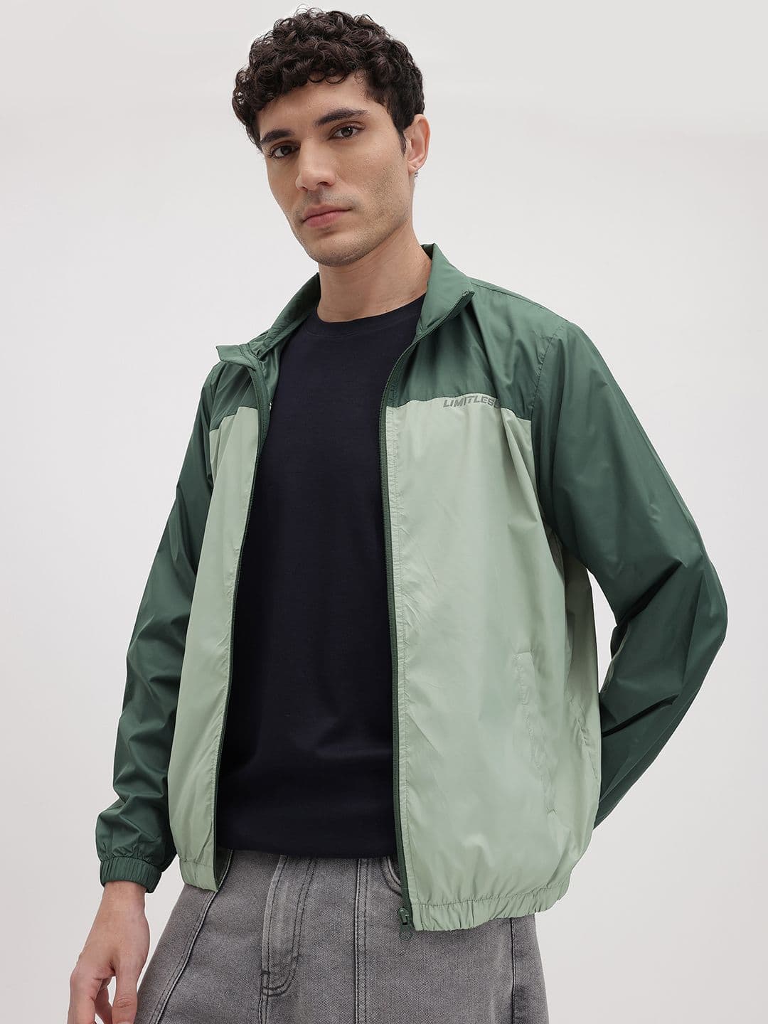 The Roadster Life Co. Colourblocked Mock Collar Bomber Jacket - view 1