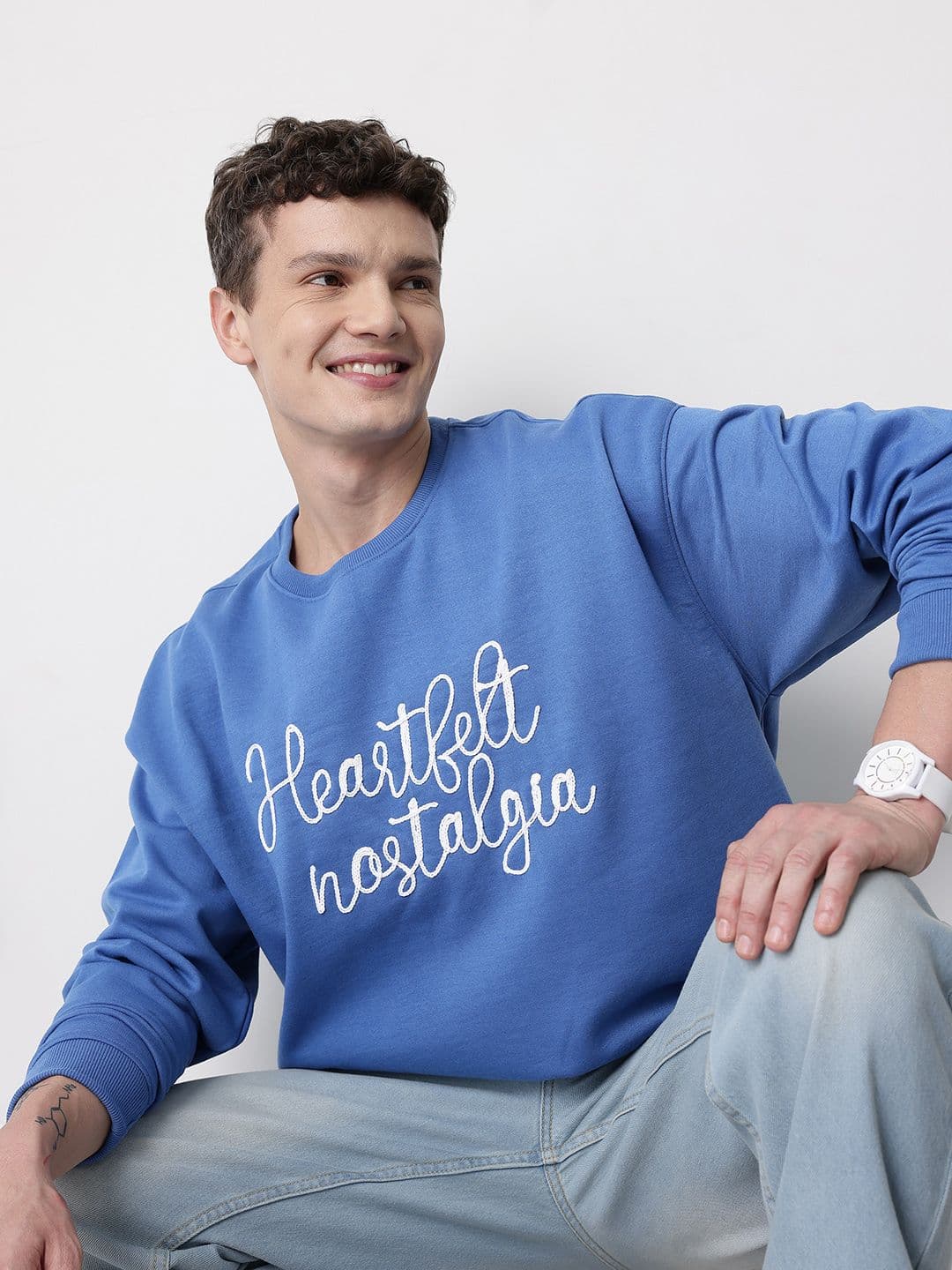 Mast & Harbour Typography Printed Applique Sweatshirt - view 1