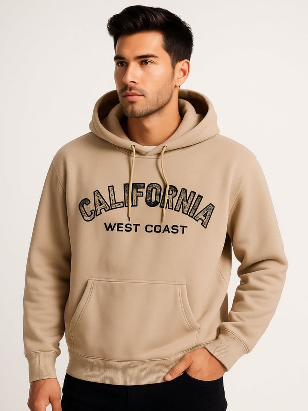 Mast & Harbour Men Regular Fit Printed Hooded Sweatshirt - view 1