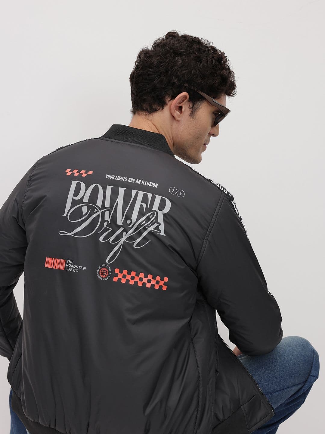 The Roadster Life Co. Typography Print Bomber - view 1