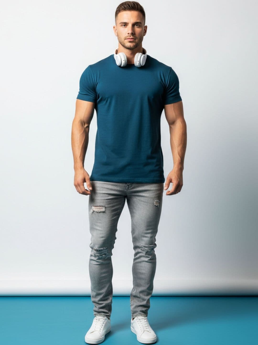 HERE&NOW Round Neck Short Sleeves Bio Finish Pure Cotton T-Shirt - view 1