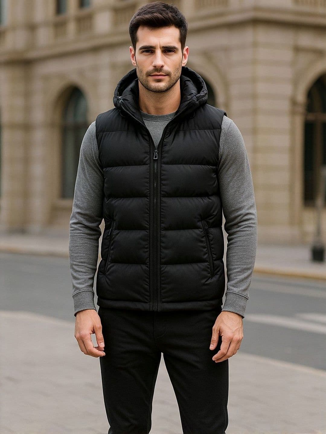 HERE&NOW Men Black Nylon Solid Jackets - view 1