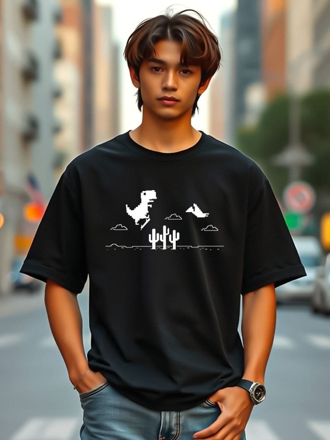 TOGS & TERRE Men Typography Printed Monochrome Organic Cotton T-shirt - view 1