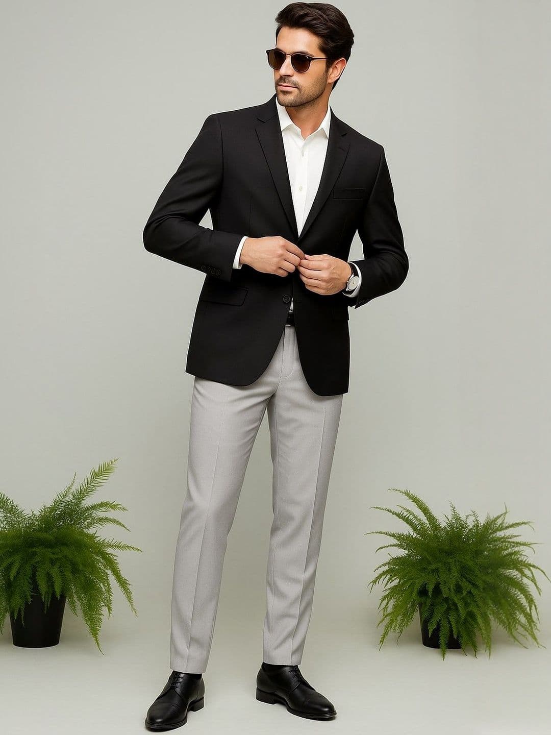 Manoxo Men Solid Polyviscose Blazers - view 1