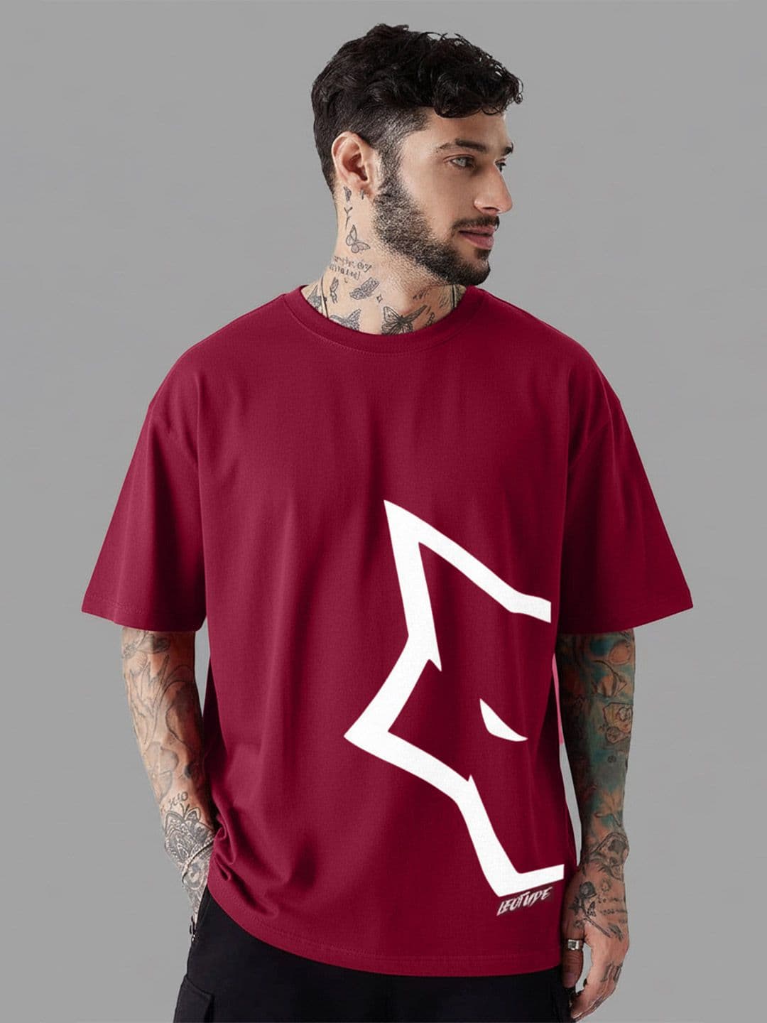 Leotude Men Graphic Printed Round Neck Cotton Oversized T-Shirt - view 1