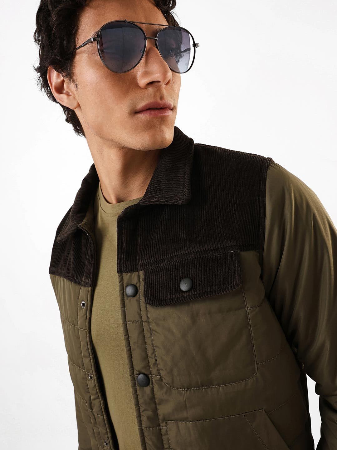 Dennis Lingo Men Colourblocked Spread Collar Full Sleeves Puffer Jacket - view 1