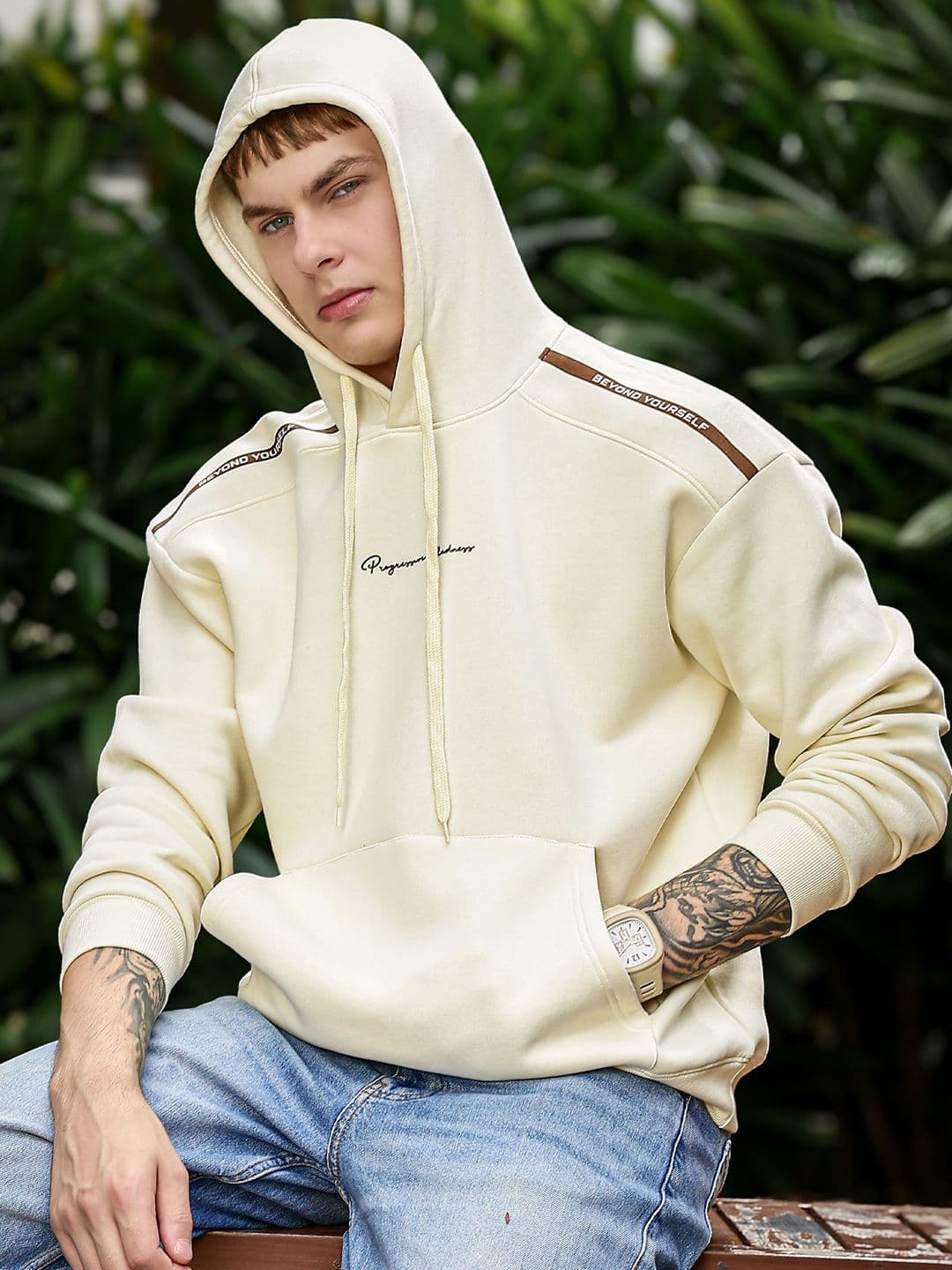 Maniac Men Printed Hooded Pullover Sweatshirt - view 1