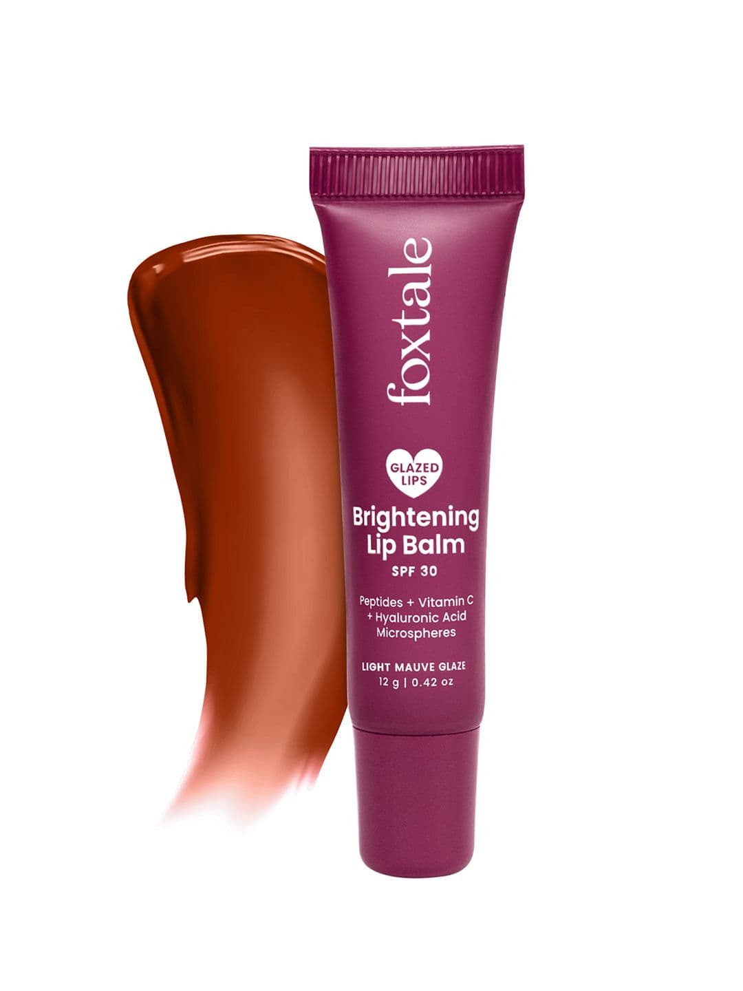 FoxTale SPF 30 Brightening Lip Balm with Peptides & Vit C- Light Mauve Glaze-12g - view 1