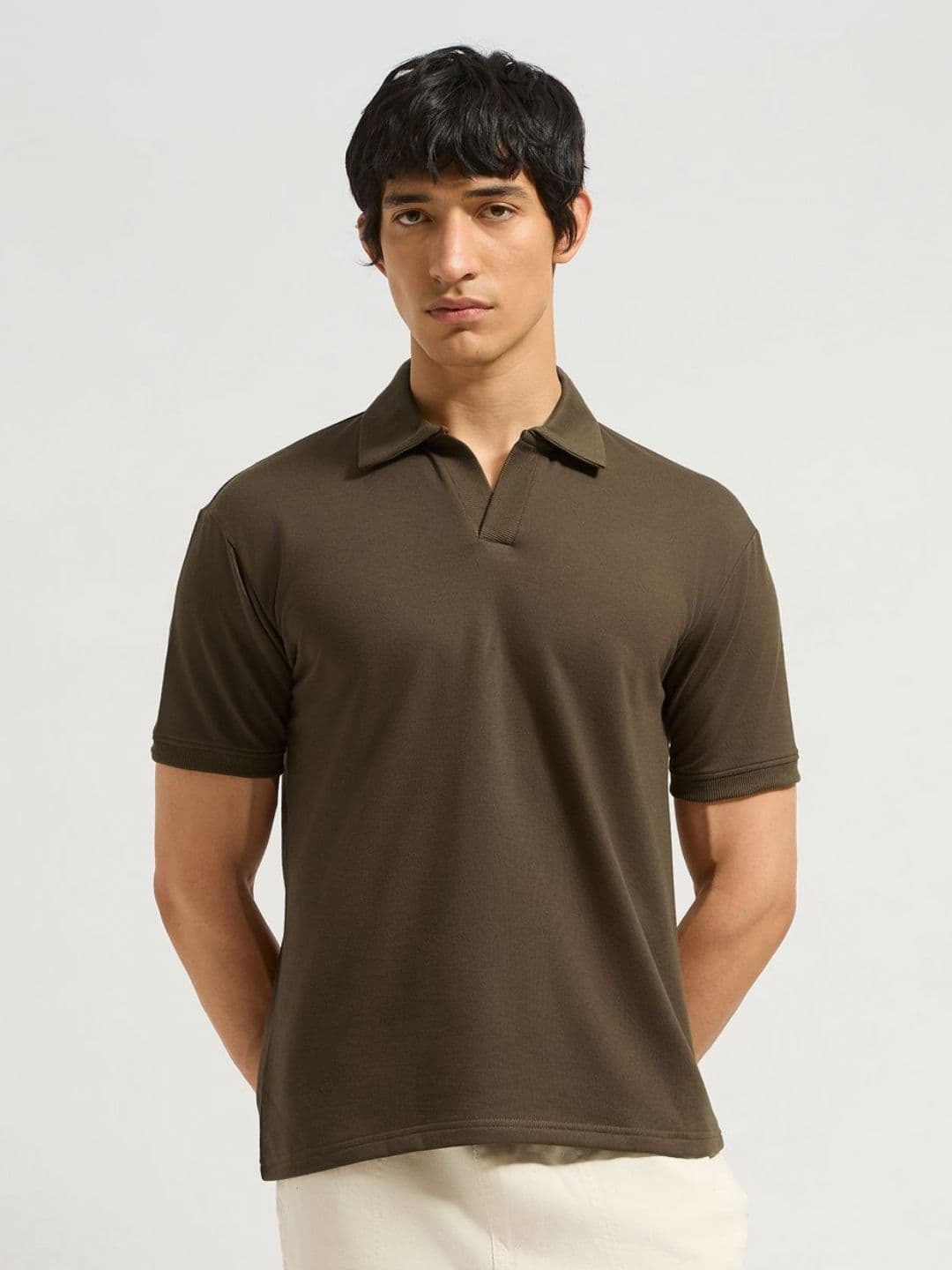 MISCHIEF MONKEY Men Polo Collar Short Sleeves Cotton T-shirt - view 1