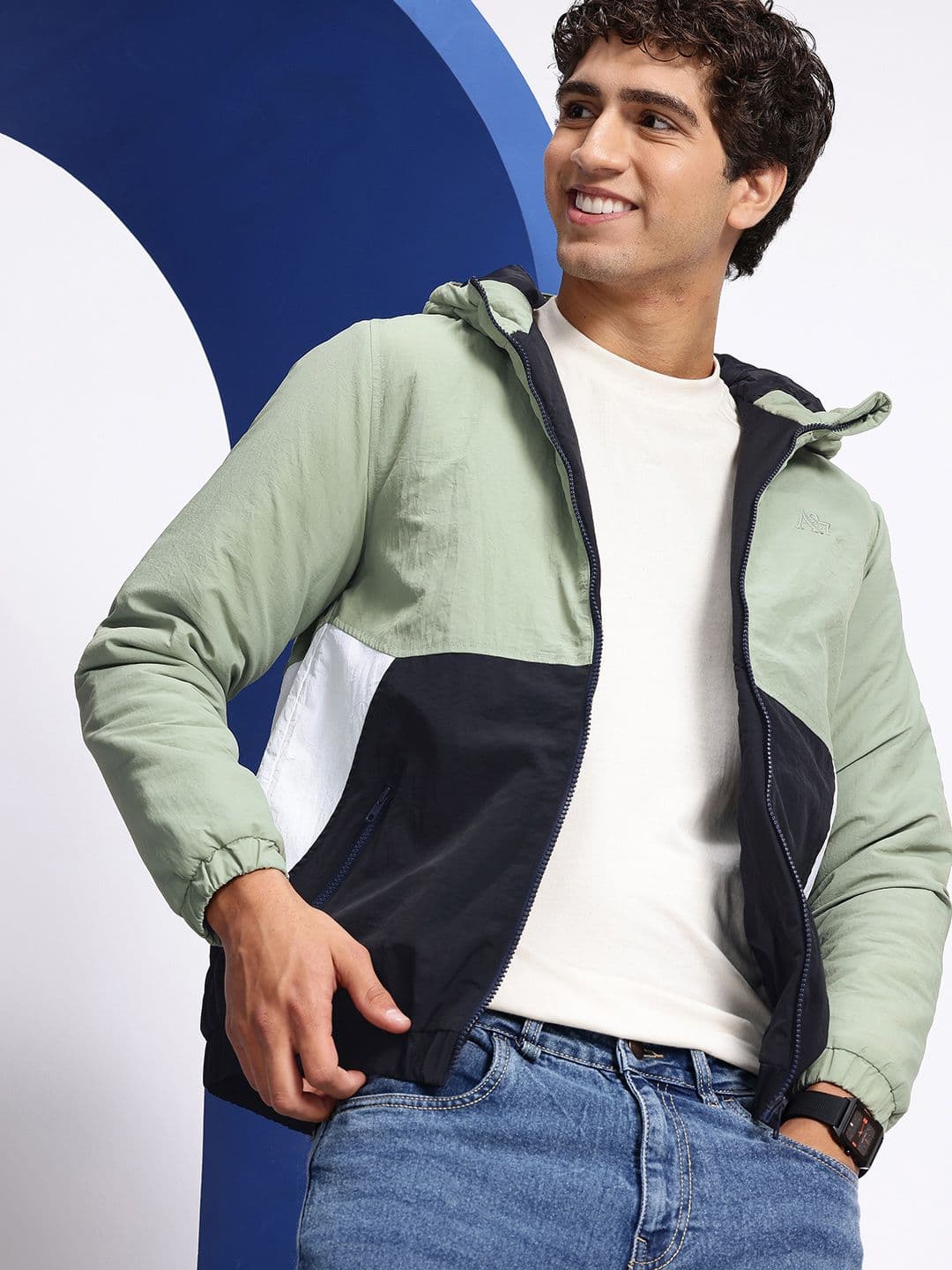 Aeropostale Hooded Colourblocked Padded Jacket - view 1