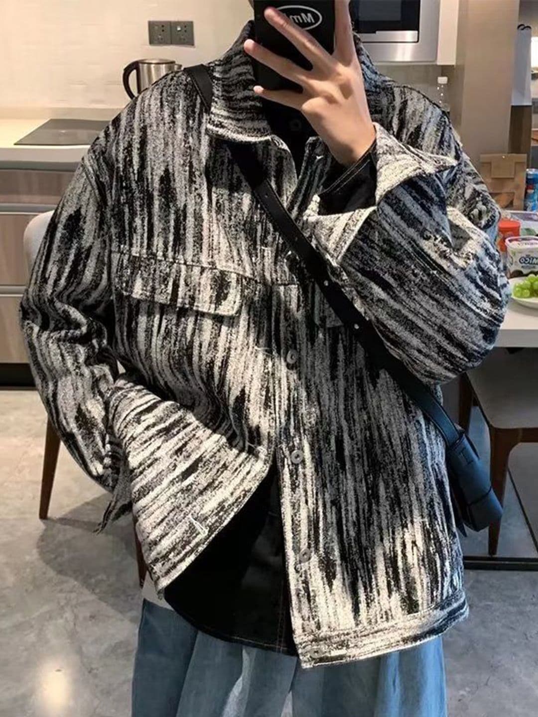 StyleCast x Revolte Tie and Dye Spread Collar Tailored Jacket - view 1