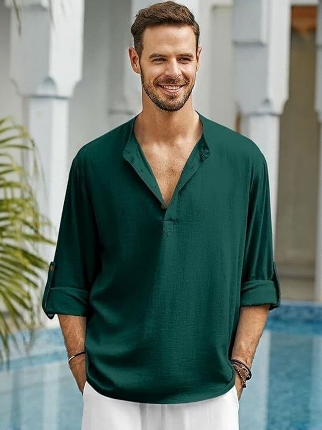 Edin Men Cotton Solid Kurtas - view 1