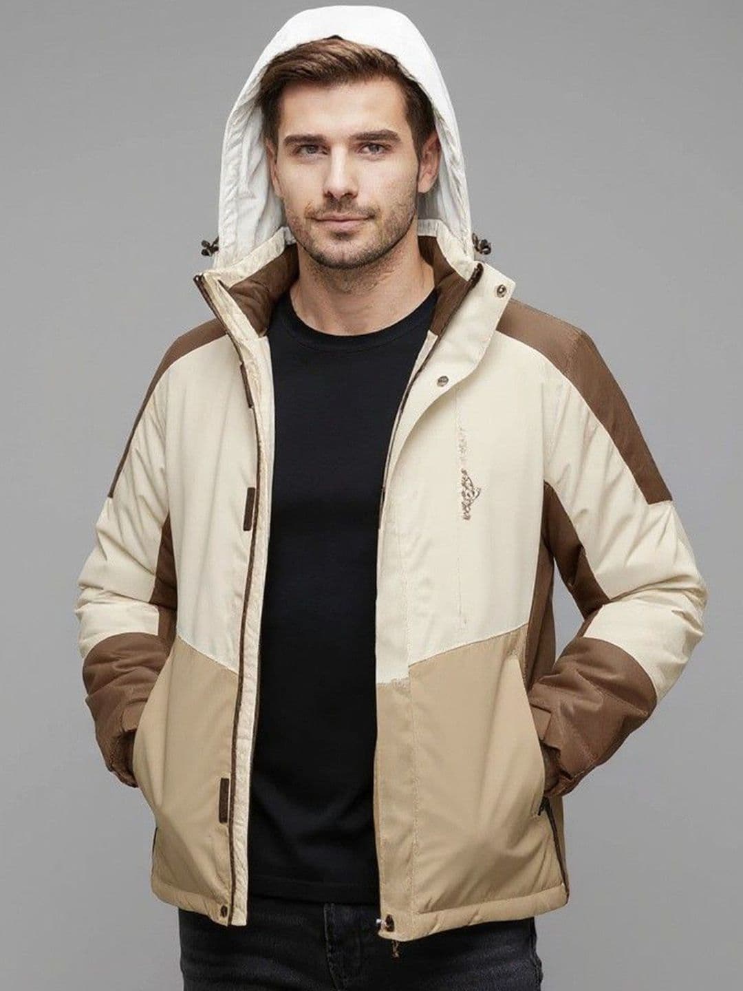 Mast & Harbour Men Hooded Colourblocked Tailored Jacket - view 1