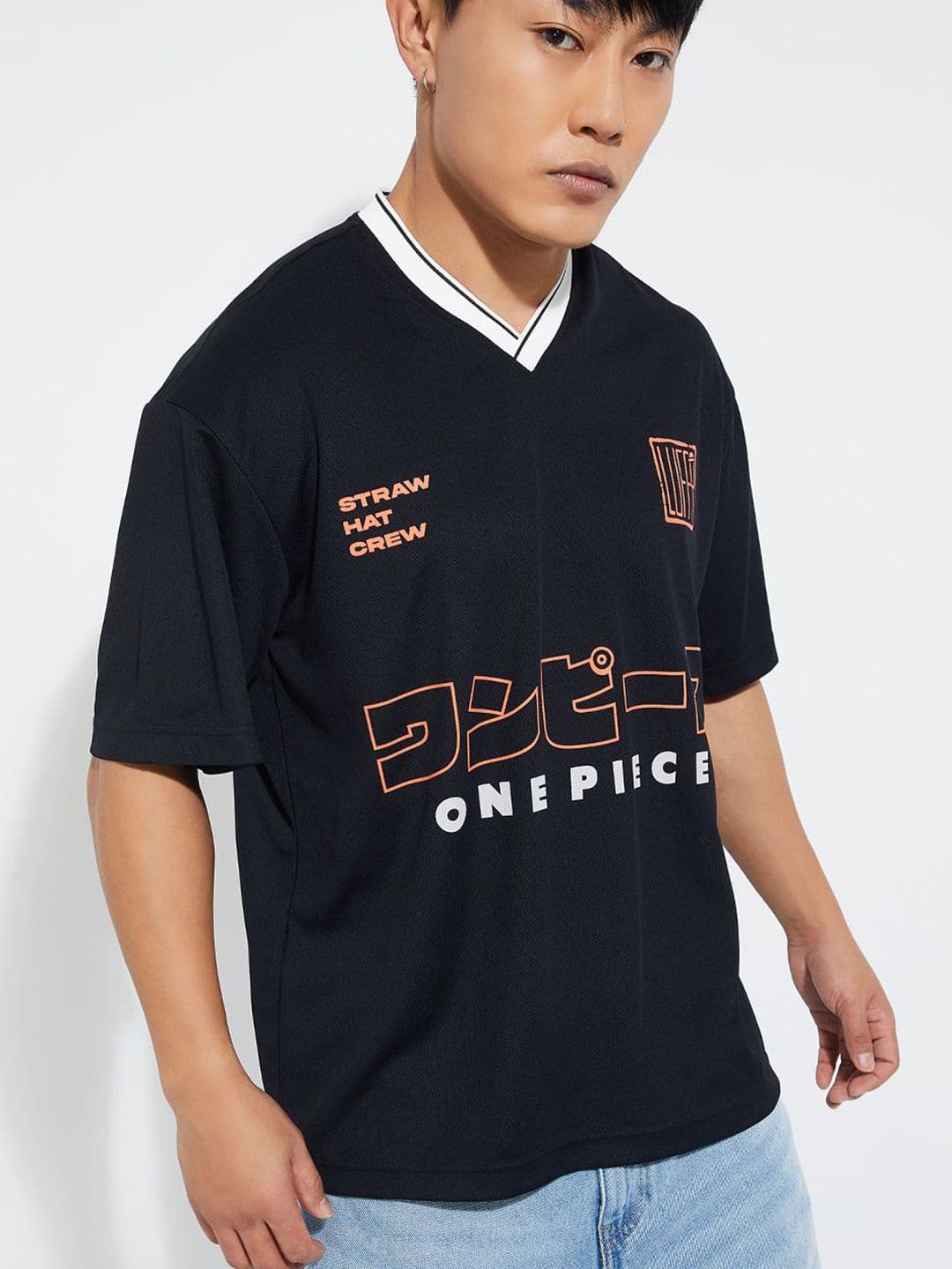 max Men One piece Typography Printed V-Neck Relaxed Fit T-shirt - view 1