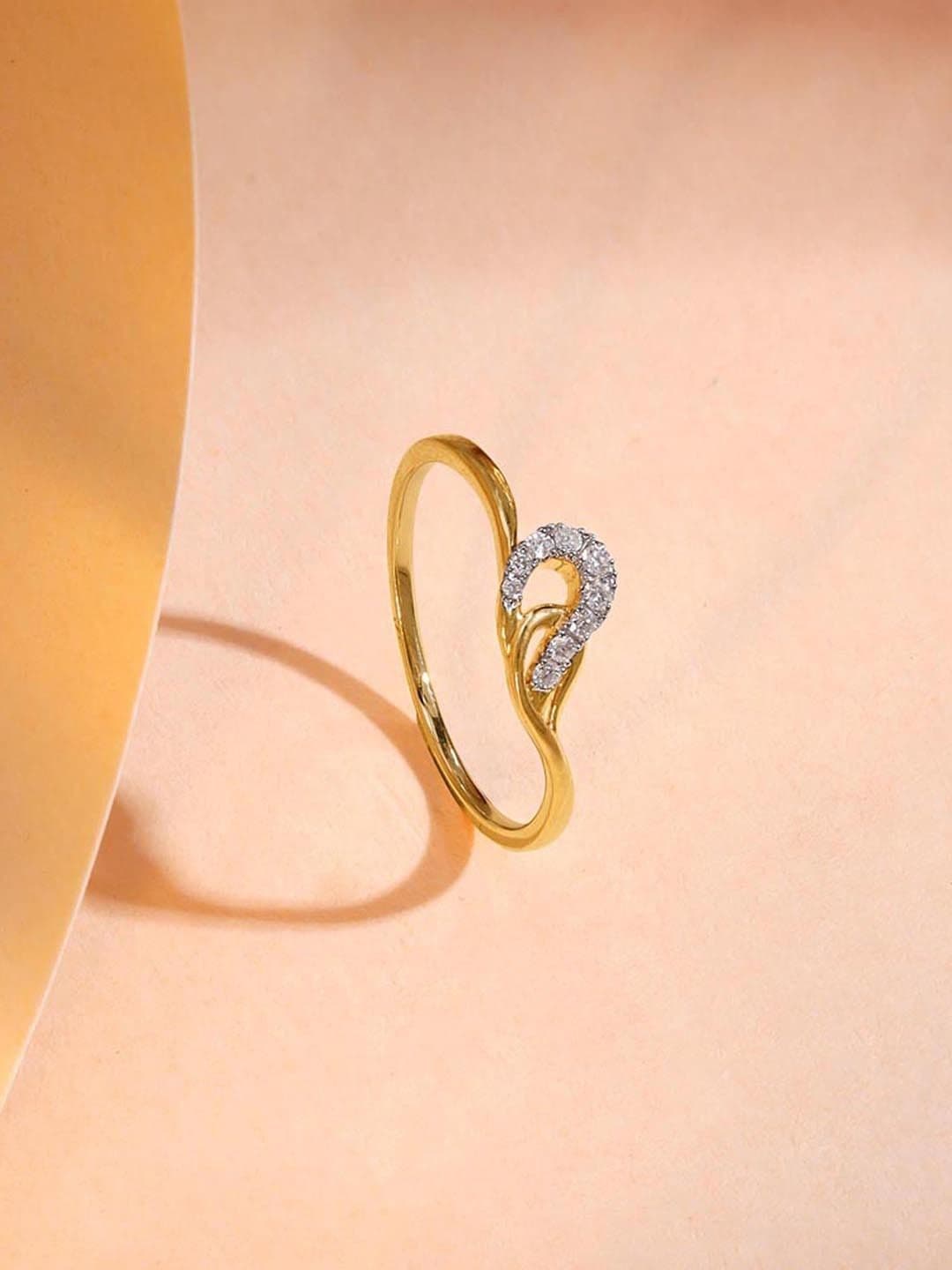 Mia by Tanishq 14Kt Gold Fluid Elegance Diamond Ring - 0.958 g - view 1