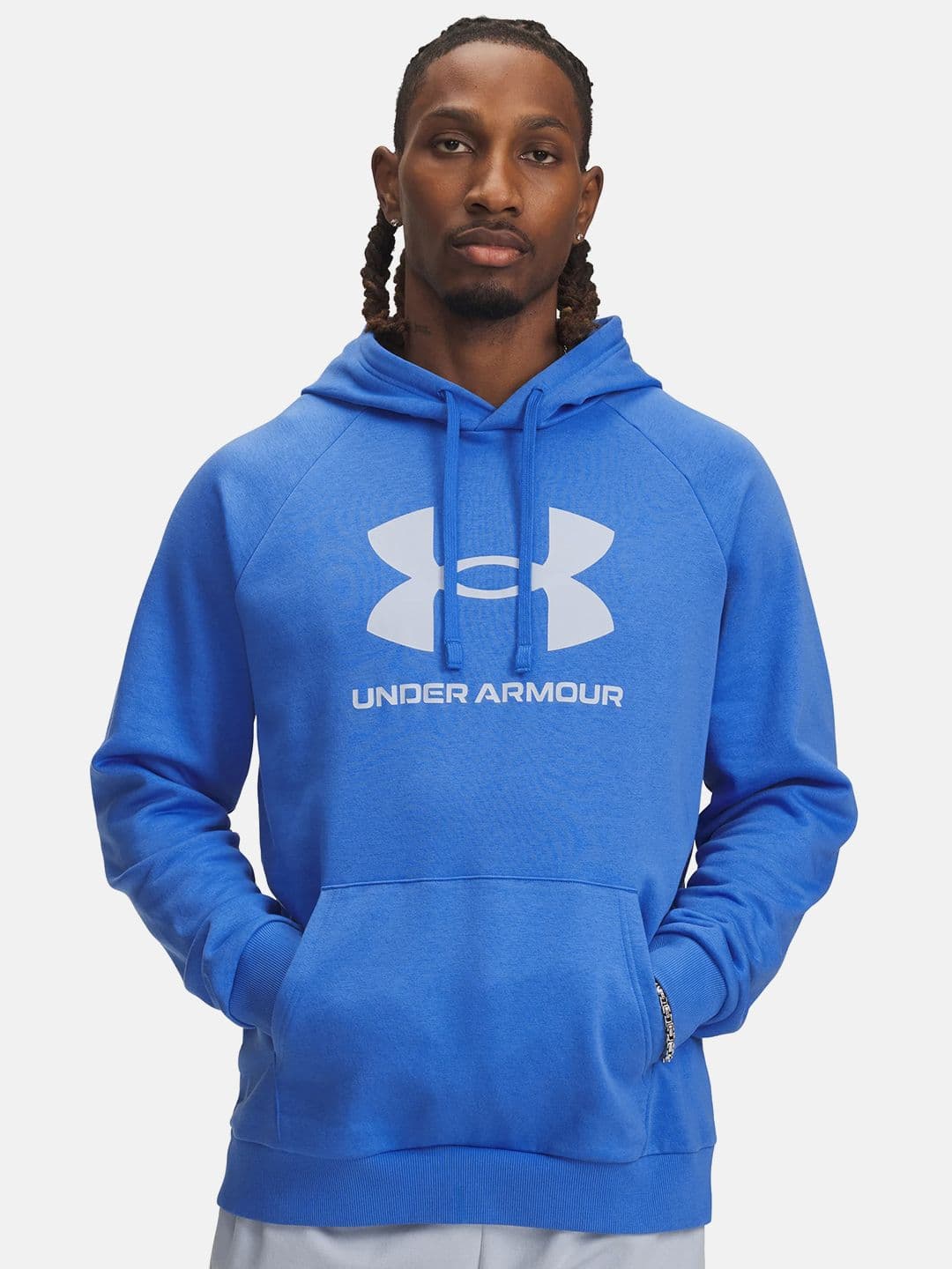 UNDER ARMOUR Brand Logo Printed Raglan Sleeves Hooded Sweatshirt - view 1