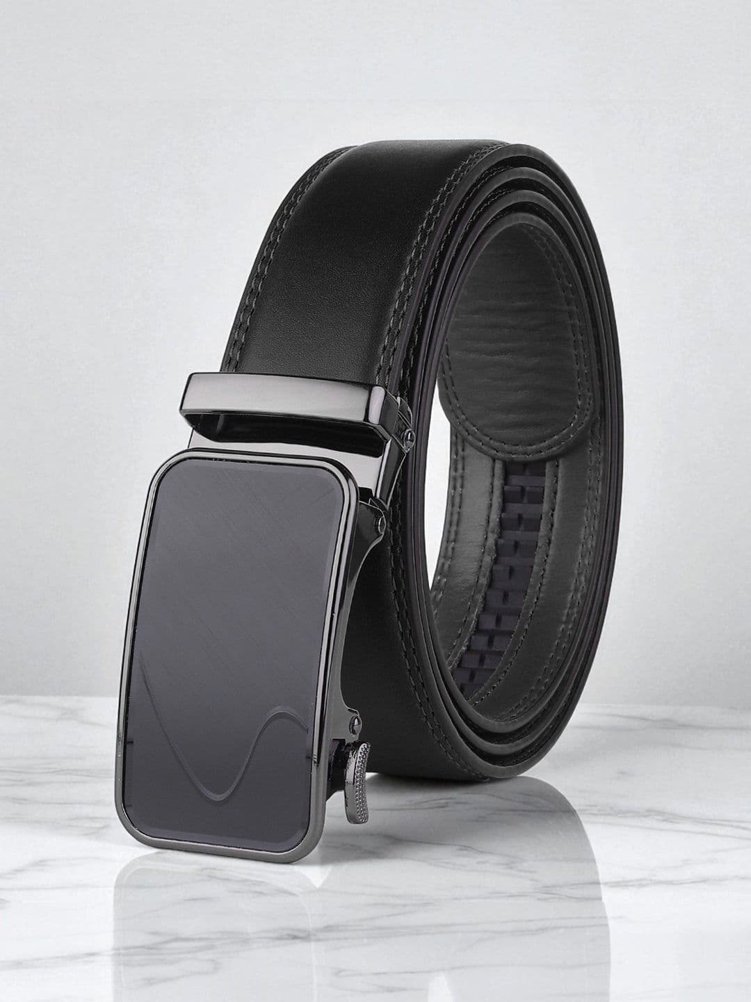 Provogue Men Vegan Leather Formal Belt with Slider Buckle - view 1