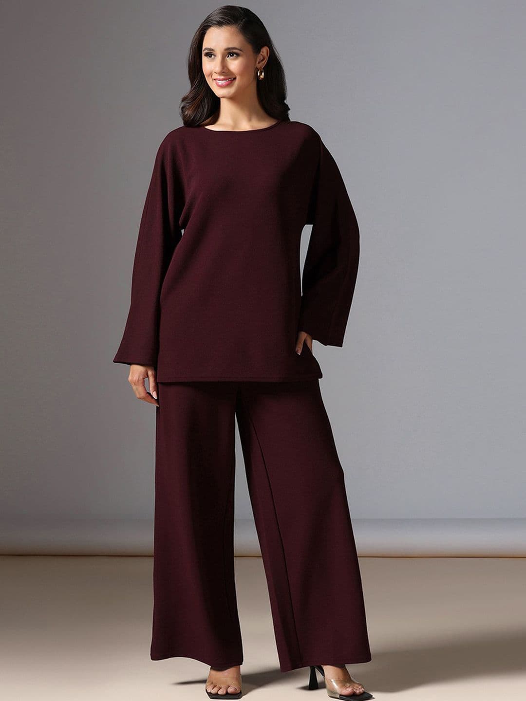 Selvia Edge Round Neck Top With Trousers Co-Ords - view 1