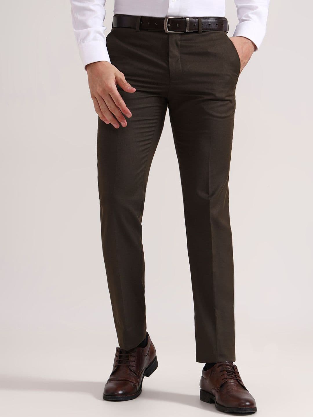 Greenfibre Men Slim Fit Formal Trousers - view 1