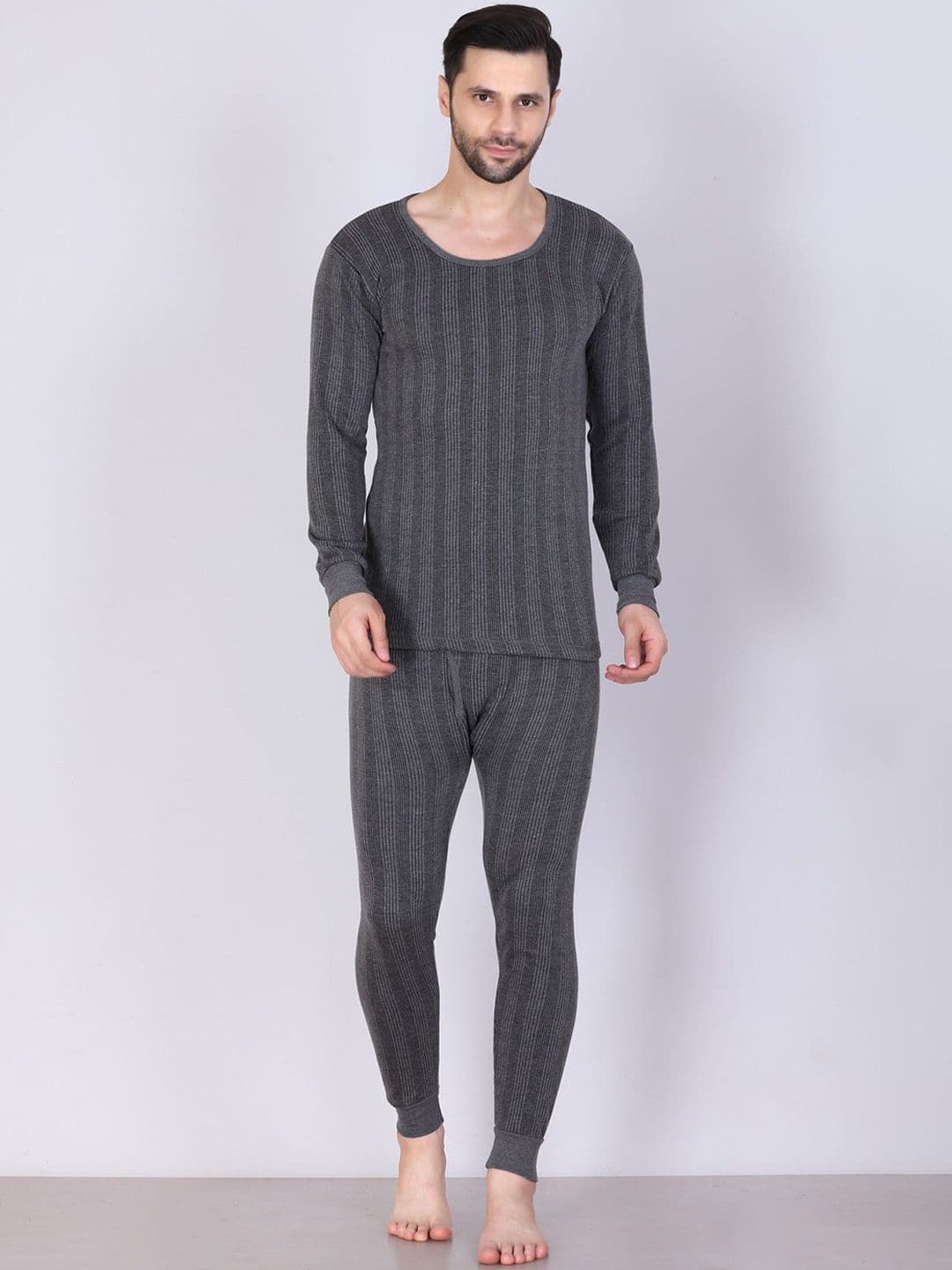 ETC Striped Round Neck Cotton Thermal Set - view 1