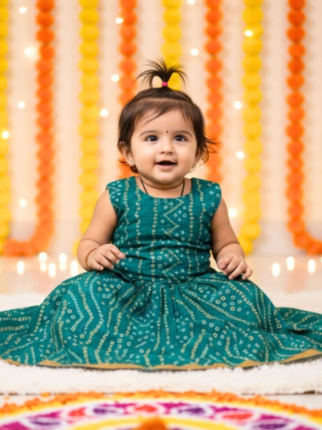 Sangria Girls Cotton Bandhani Ready to Wear Lehenga Choli - view 1