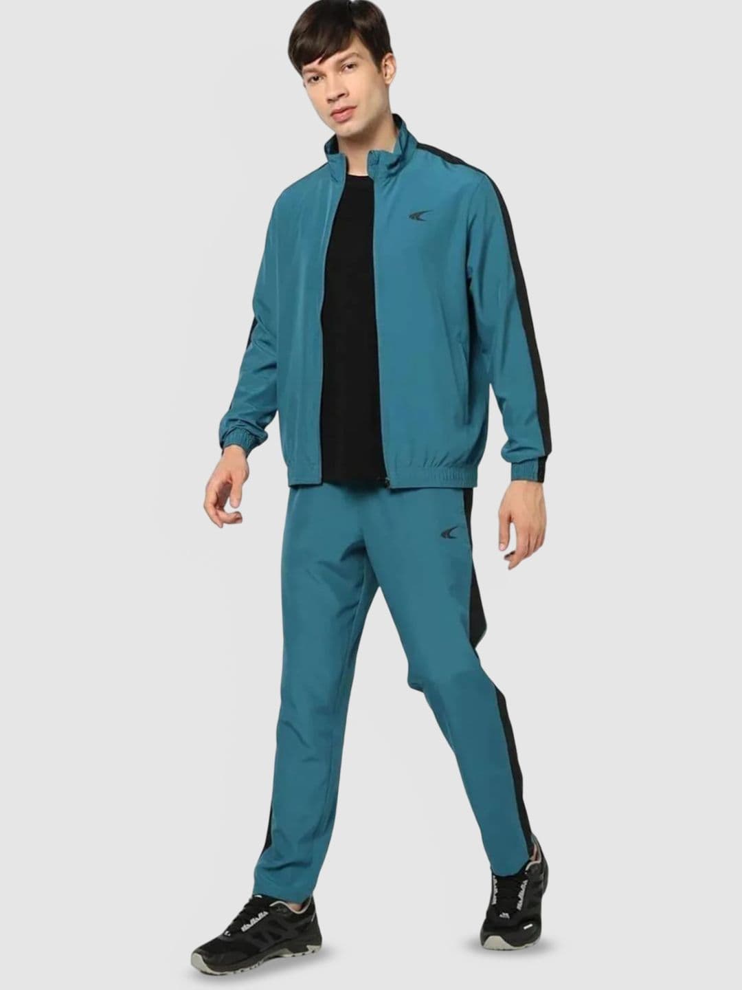 Performax Men Colourblocked Mock Collar Long Sleeves Jacket With Trousers - view 1