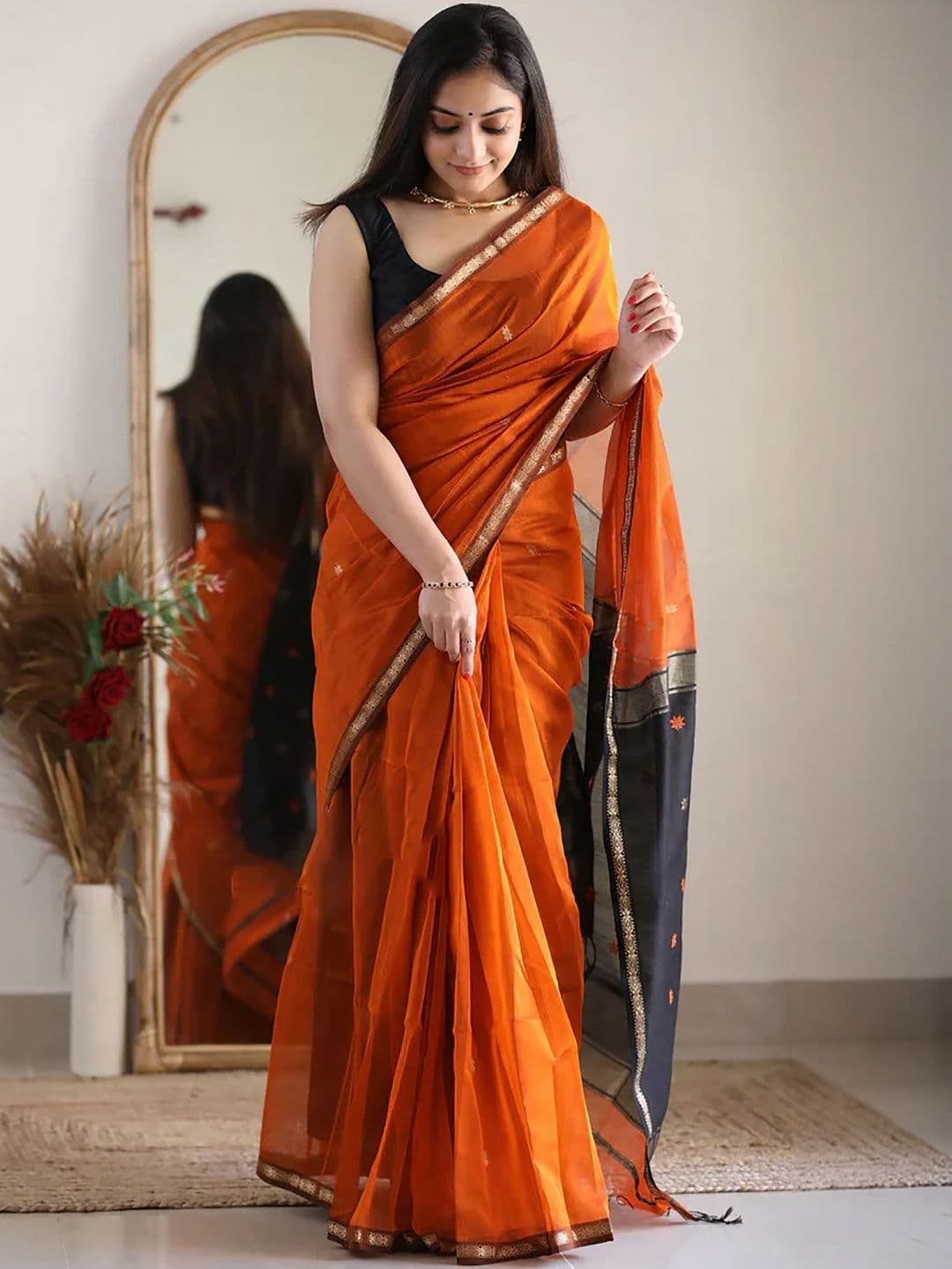 Moda Rapido Woven Design Zari Banarasi Saree With Blouse - view 1