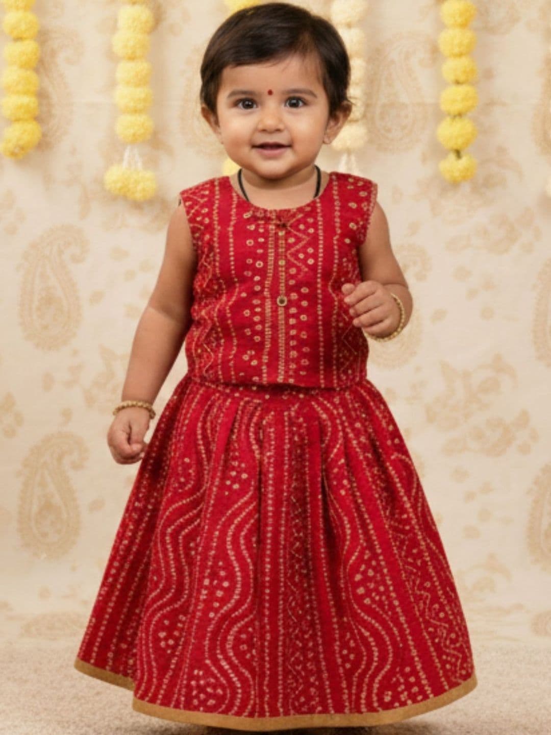 Sangria Girls Printed Ready to Wear Lehenga & Choli - view 1