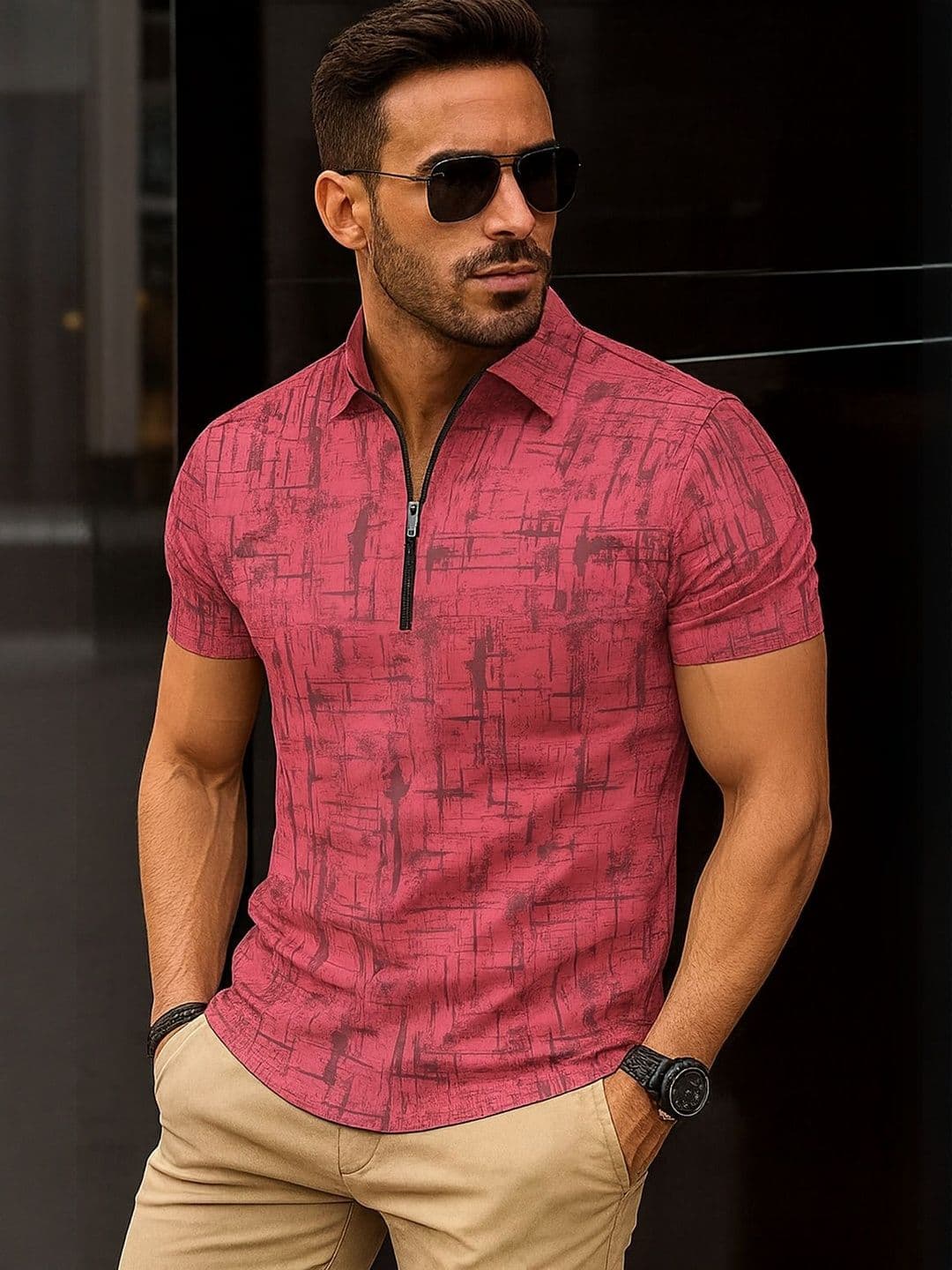 zebu Men Printed Polo Collar T-shirt - view 1
