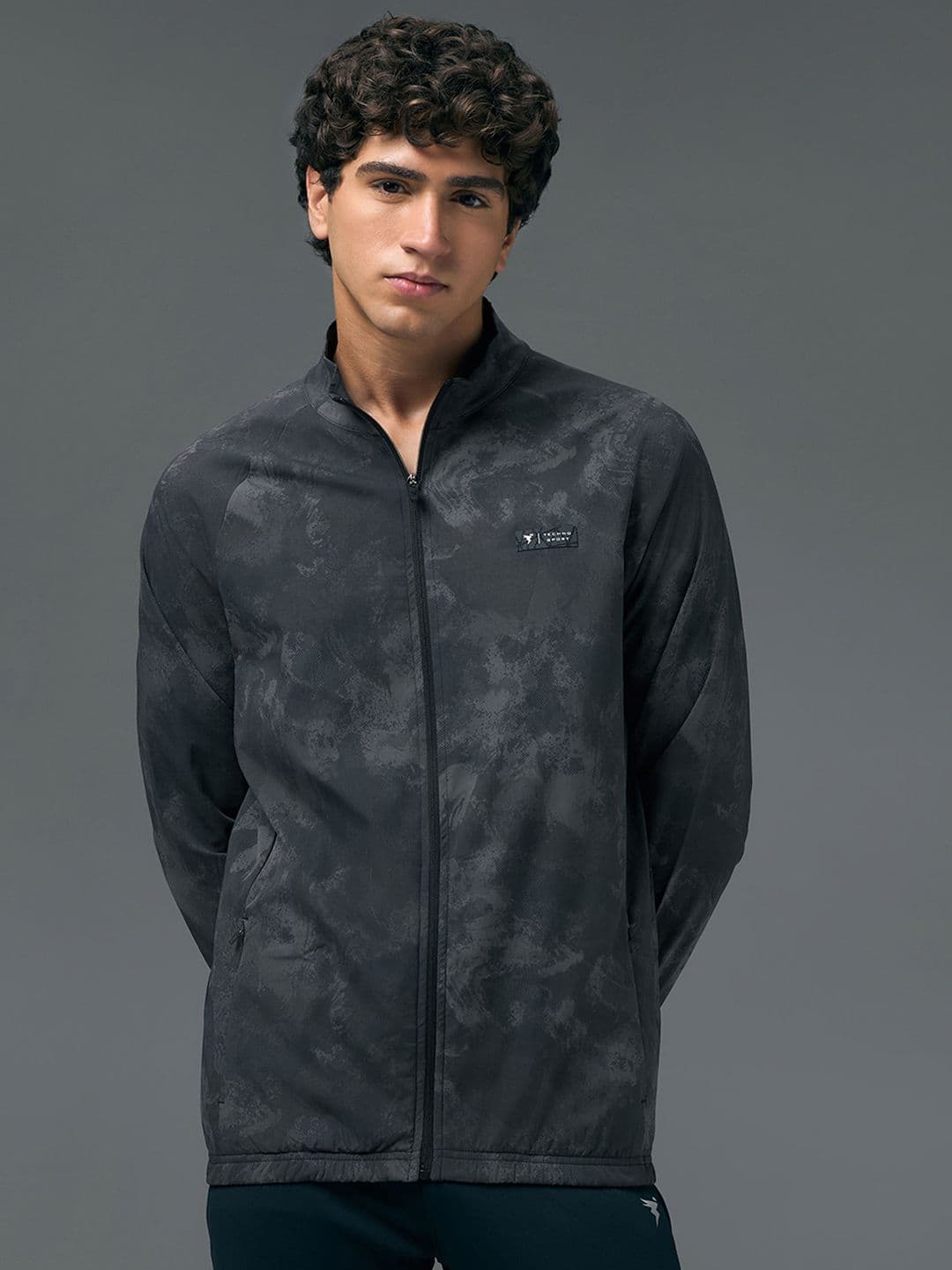 Technosport Men Mock Collar Camouflage Printed Lightweight Sporty Jacket - view 1