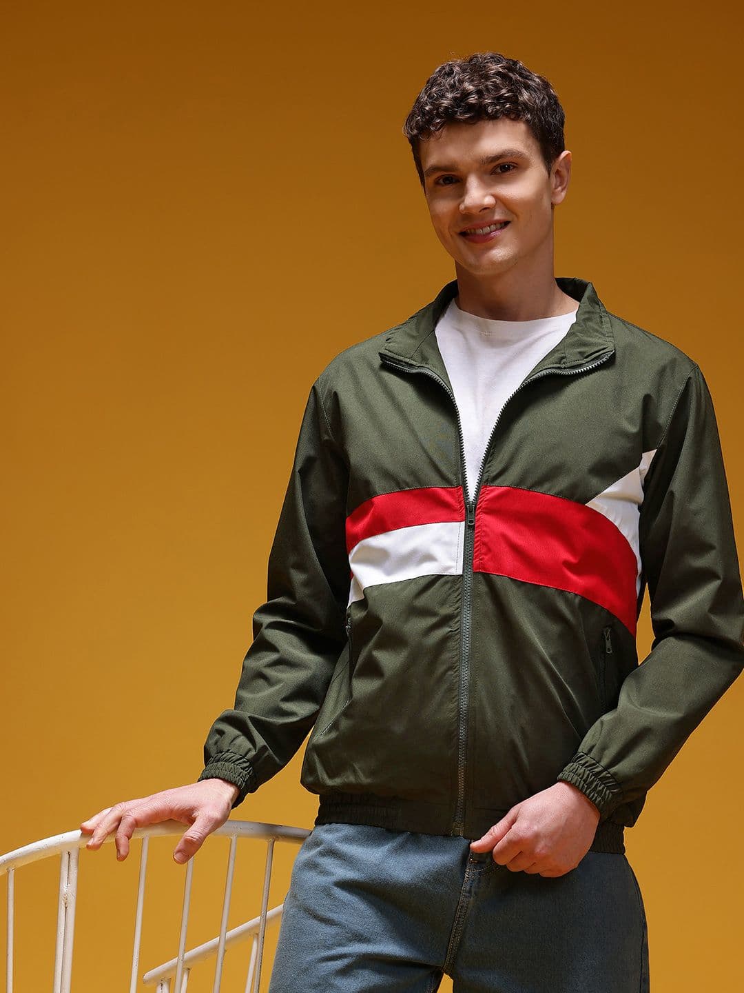 HERE&NOW Colourblocked Bomber Jacket - view 1