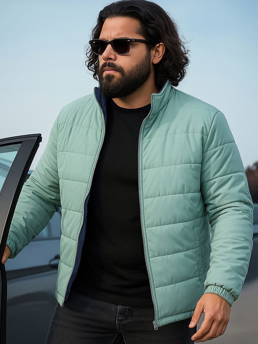 Bewakoof Plus Bewakoof Men Plus Size Reversible Puffer Jacket - view 1
