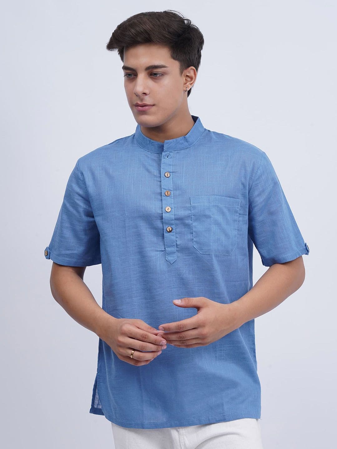 Cot'N Soft Mandarin Collar Cotton Kurta - view 1