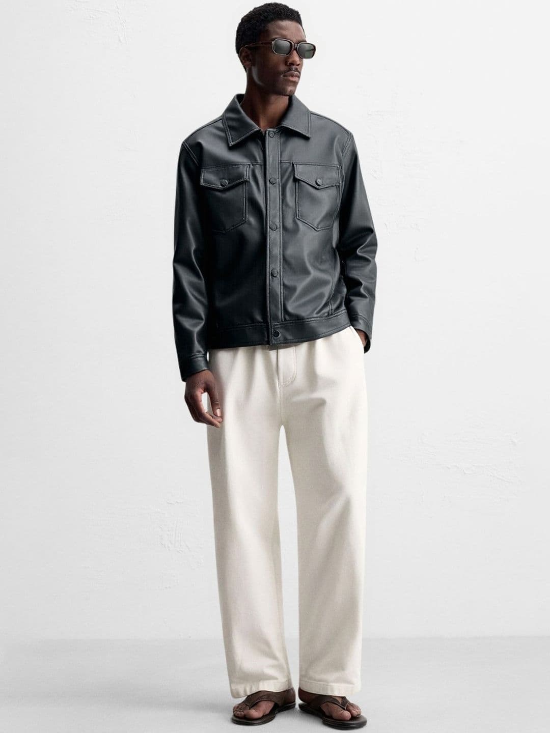 HERE&NOW Men Solid Long Sleeves Flap Pockets Jacket - view 1