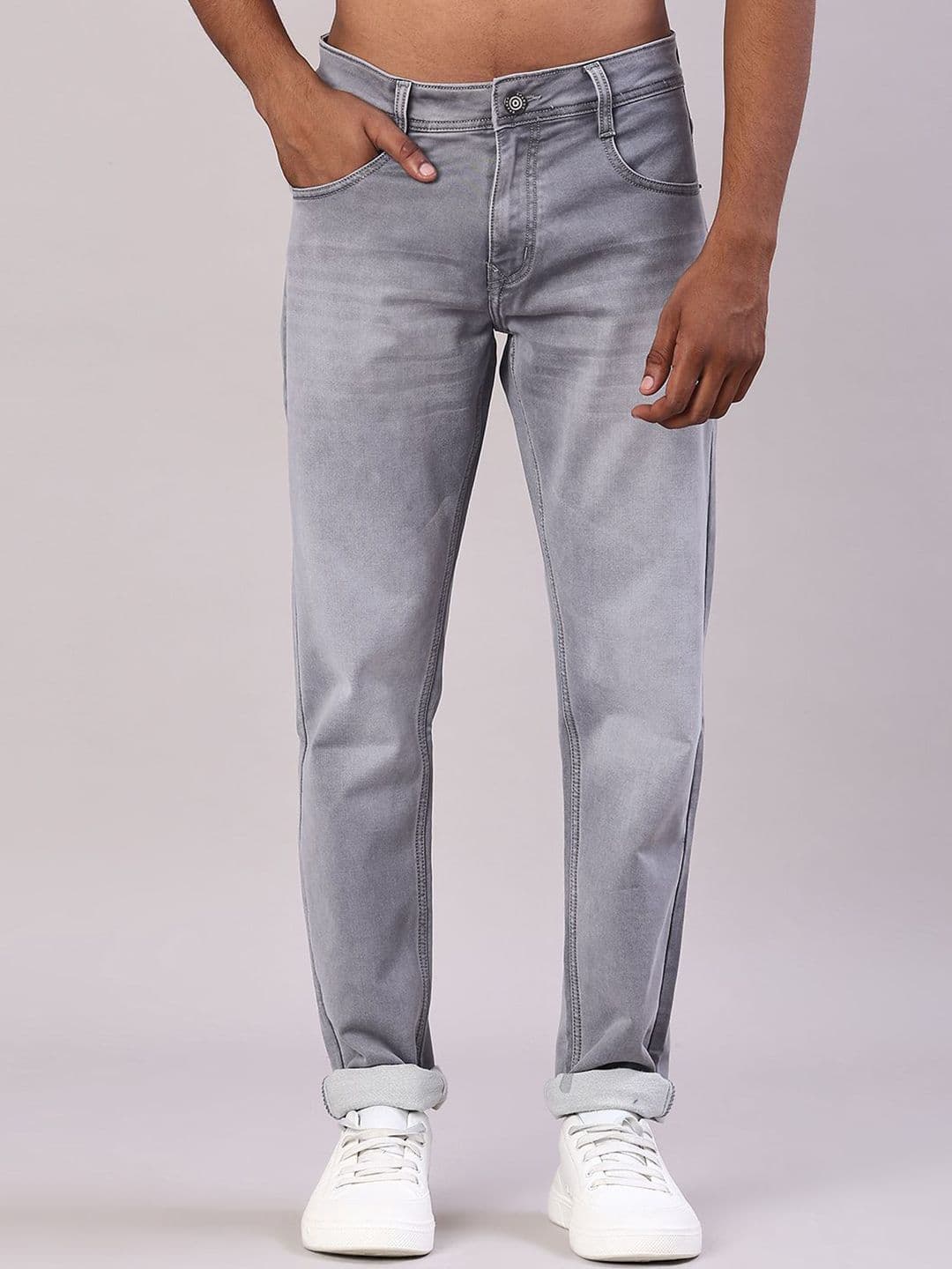 V-Mart Men Regular Fit Mid-Rise Light Fade Stretchable Jeans - view 1