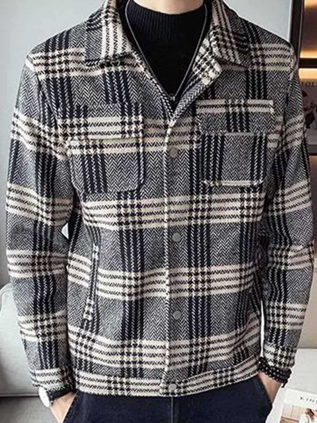 StyleCast x Revolte Men Checked Insulator Tailored Jacket - view 1