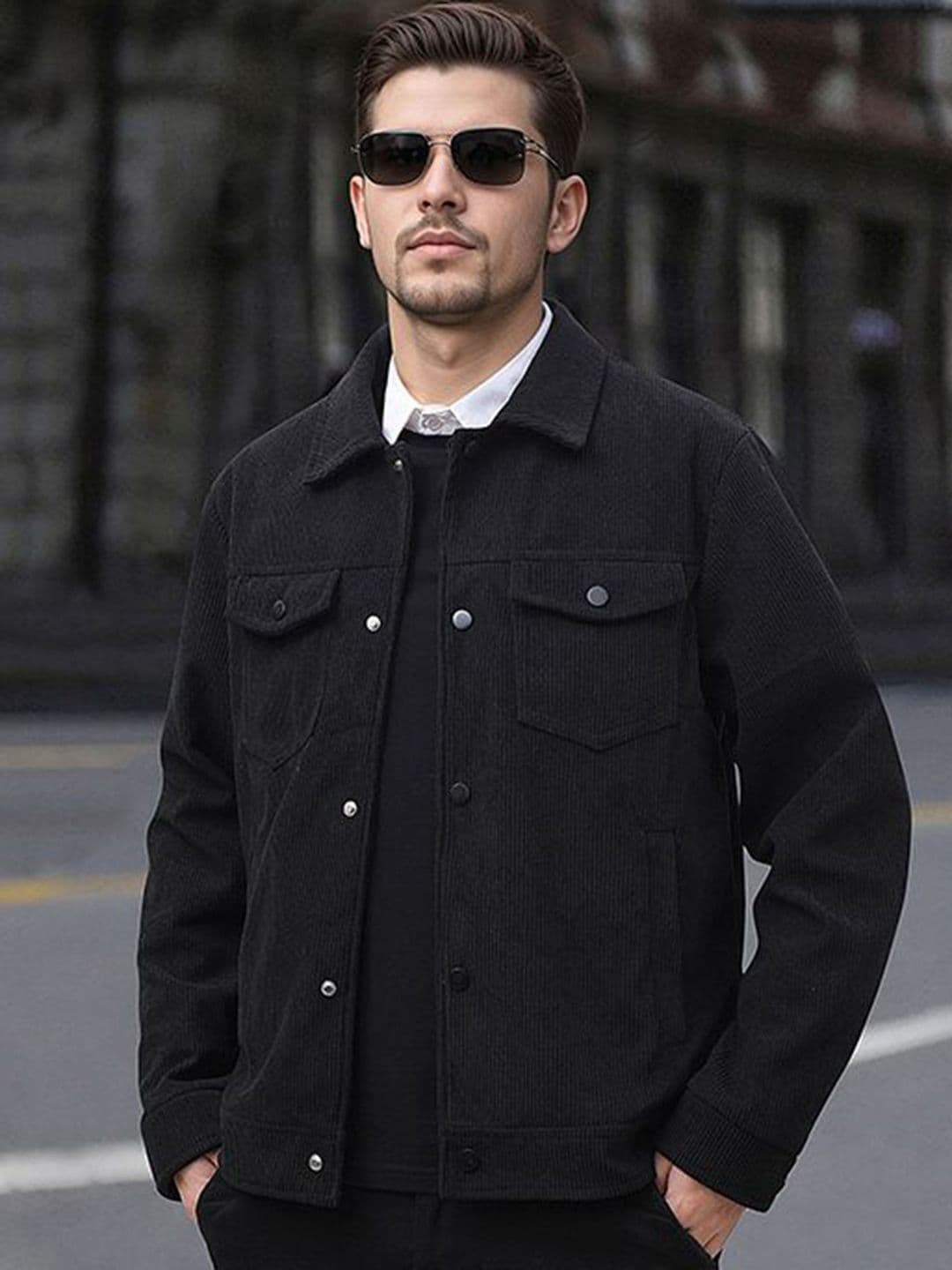StyleCast x Revolte Men Solid Spread Collar Outdoor Tailored Jacket - view 1