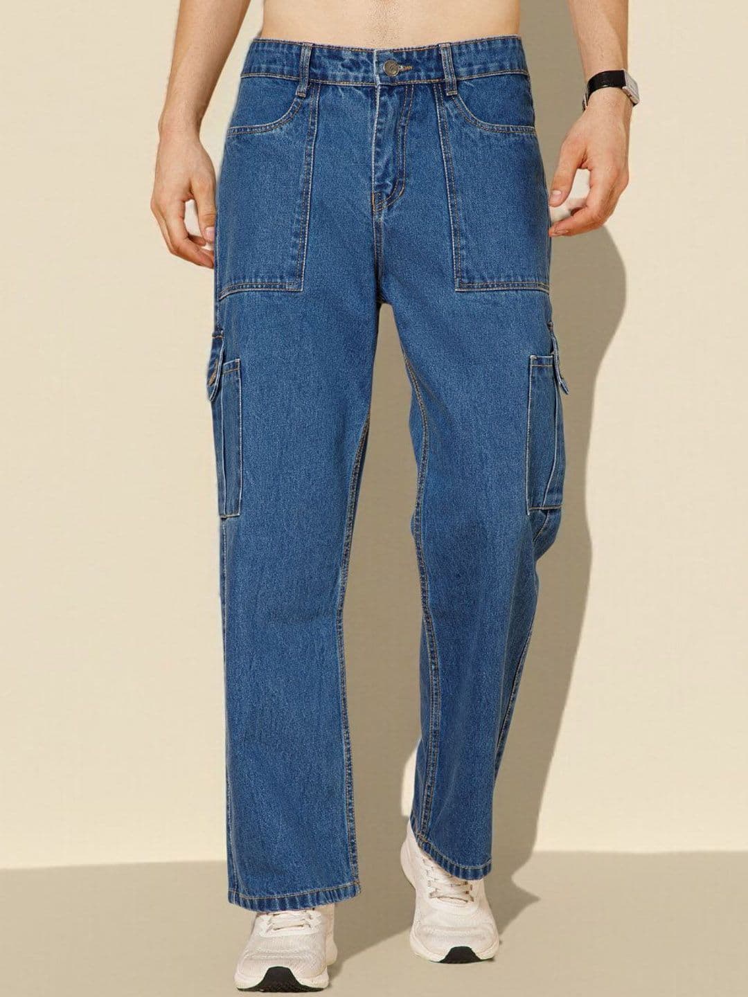 STUDIO NEXX Men Mid-Rise Baggy fit cargo Jeans - view 1
