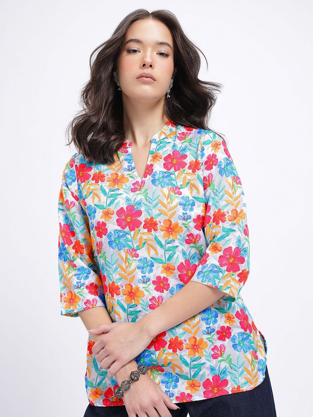 Anouk Rustic Floral Print Straight Kurti - view 1