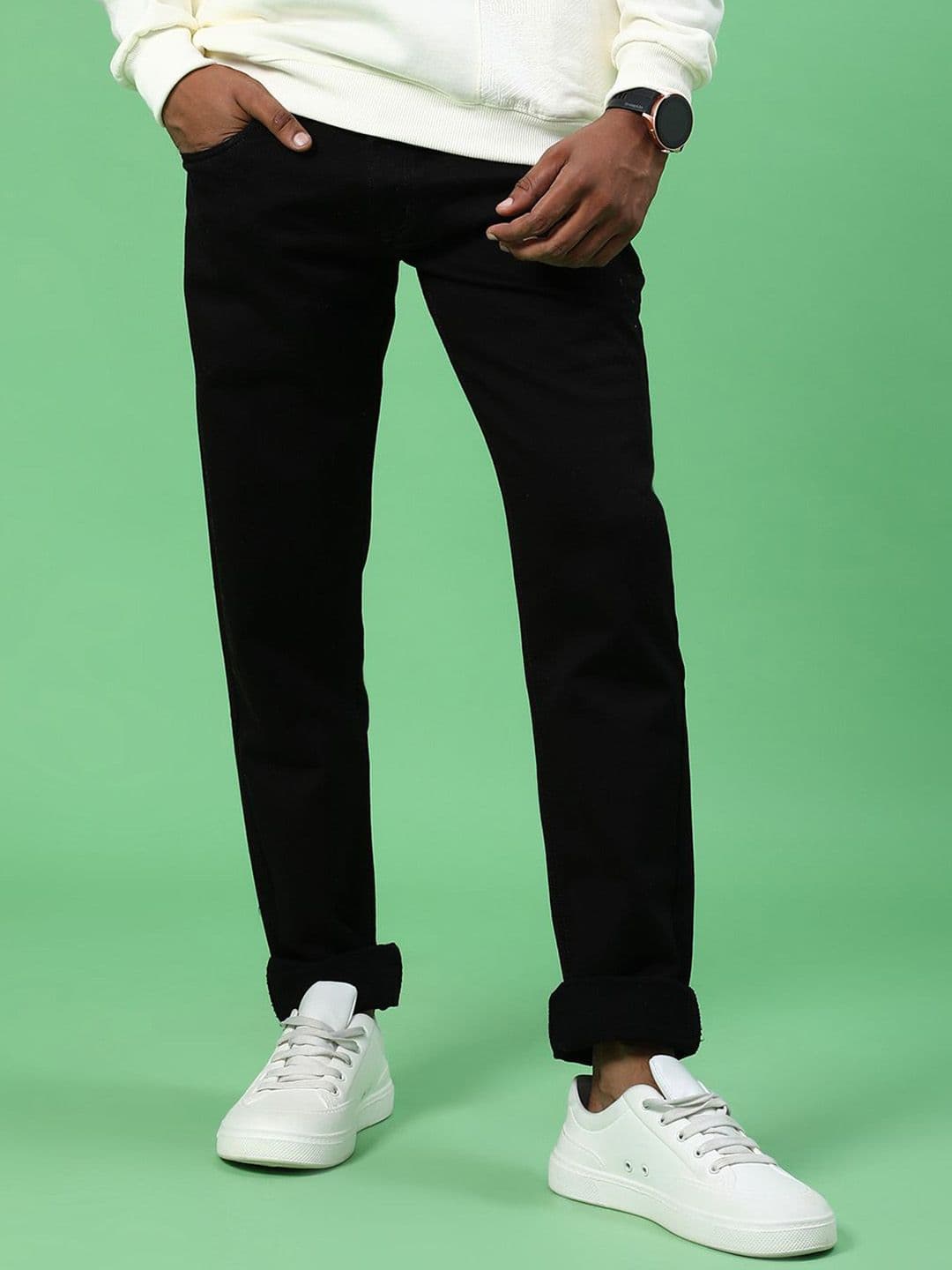 V-Mart Men Regular Fit Mid-Rise Stretchable Cotton Jeans - view 1