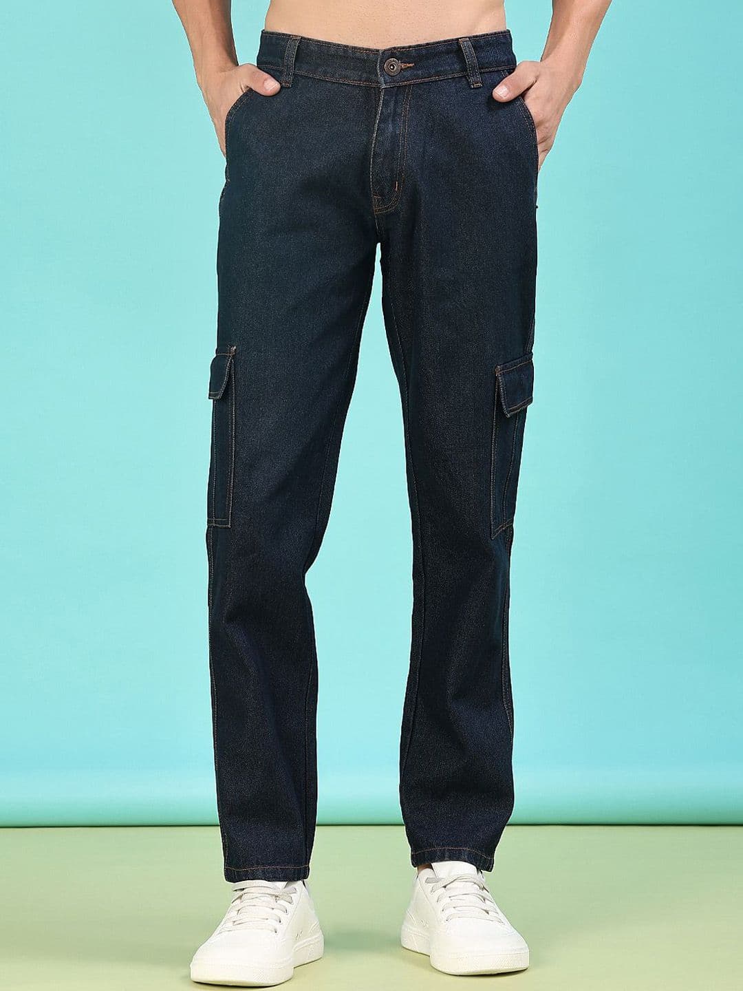 V-Mart Men Slim Fit Mid-Rise Clean Look Stretchable Jeans - view 1