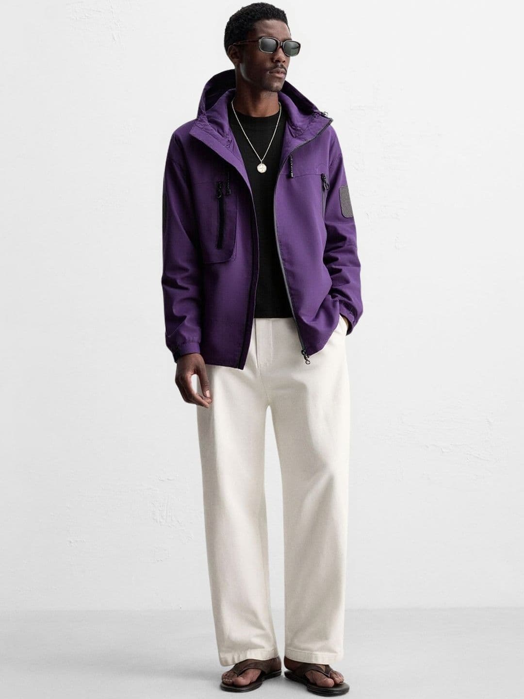 HERE&NOW Men Polyester Hooded Woven Jacket - view 1