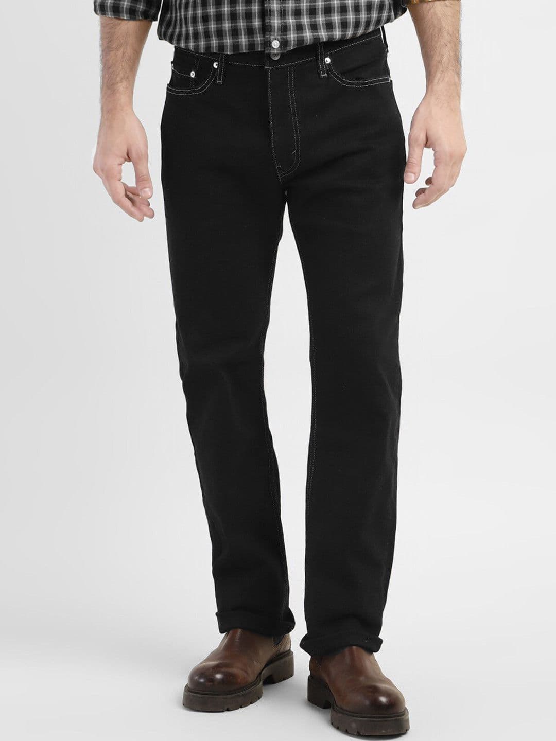 fineblu Men Classic Straight Fit High-Rise Stretchable Jeans - view 1