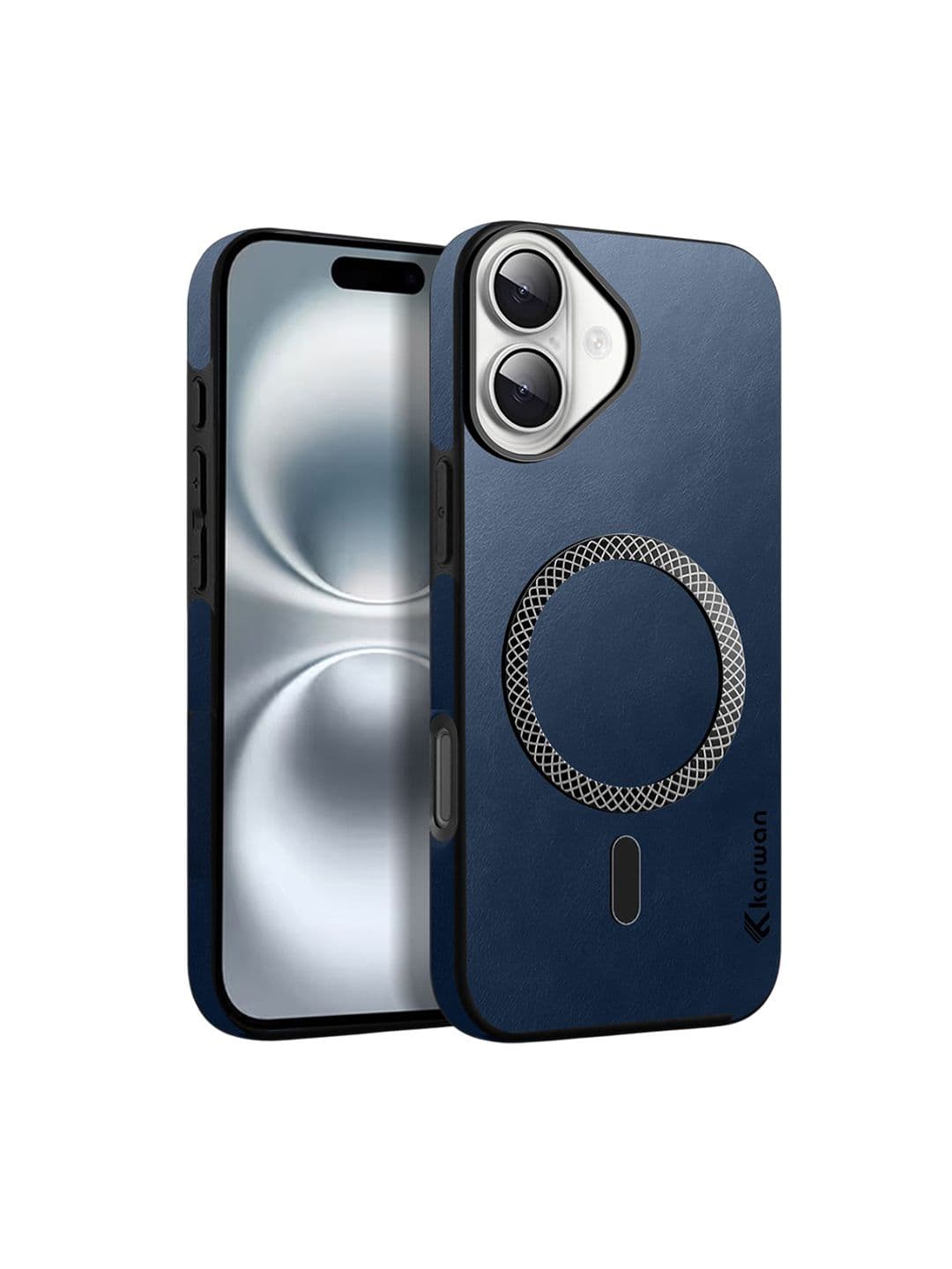 Karwan Solid Printed iPhone 17 Leather Back Case Mobile Accessories - view 1